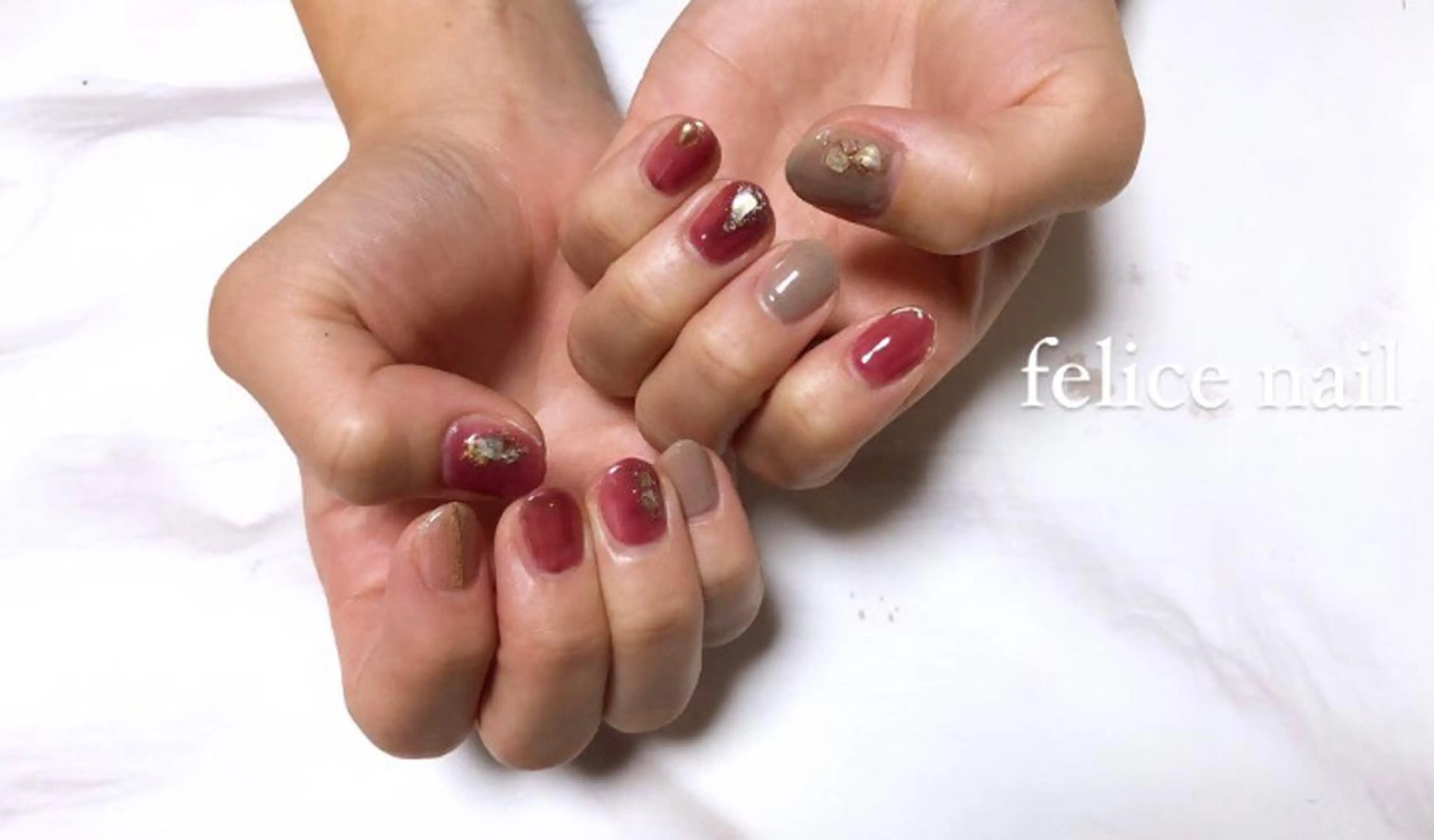 ネイル ピンク ストーンネイル felice nailのネイルデザイン