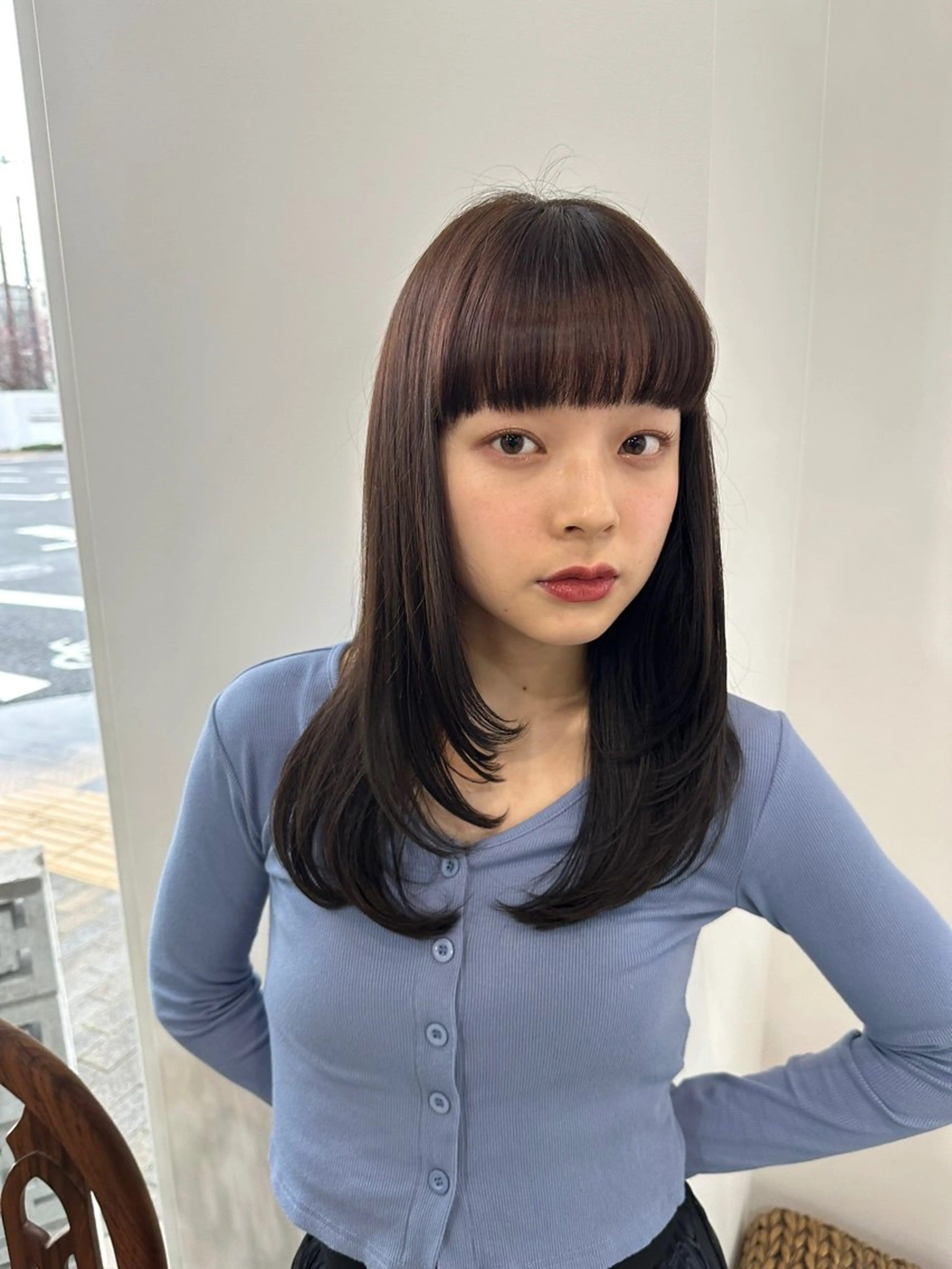 セミロング カラー レイヤーカット カット ヘアカラー トリートメント カイリ /レイヤーカットのヘアスタイル
