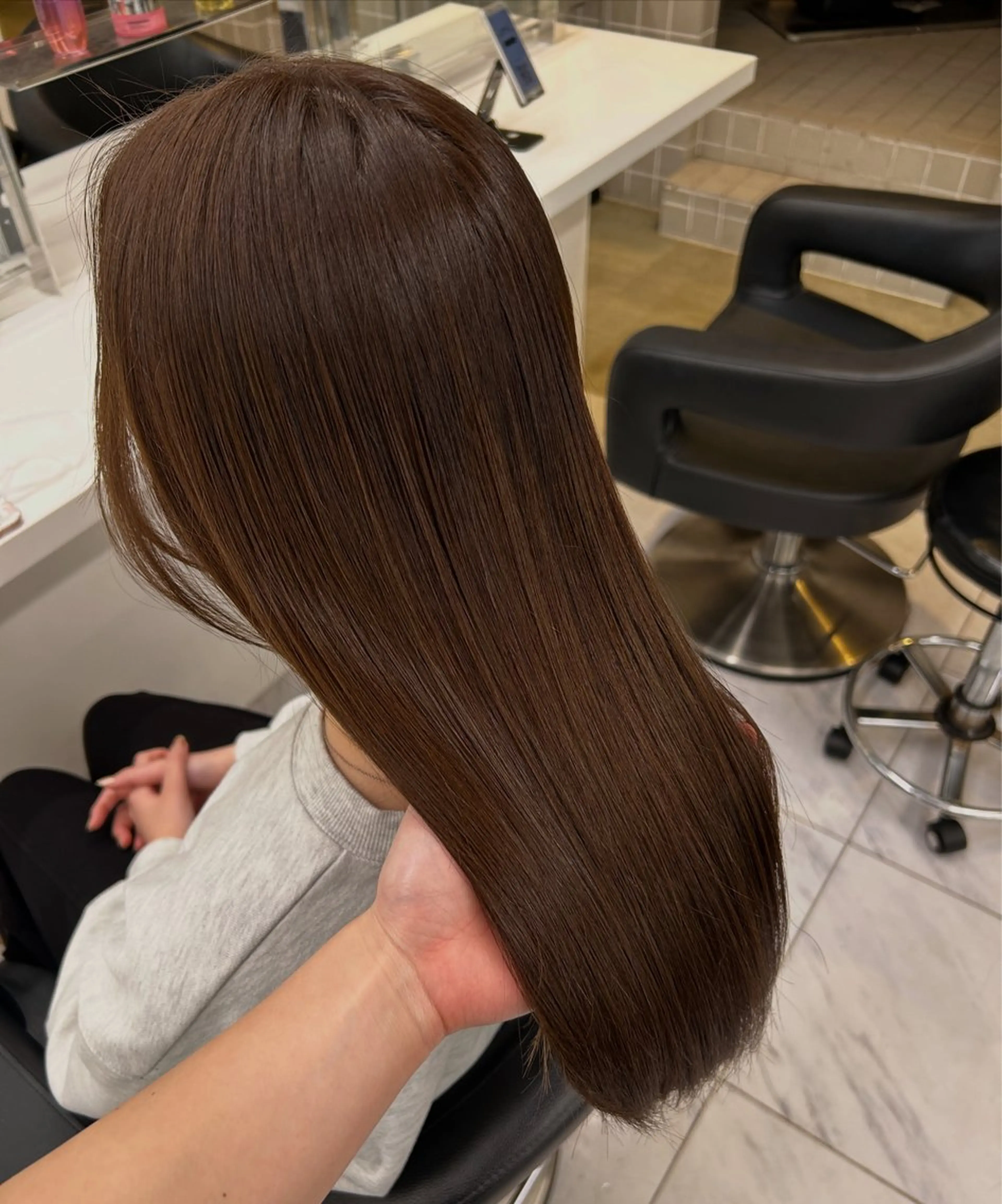 ロング カラー 🥯縮毛/レイヤー/ ベージュヘア🥯のヘアスタイル