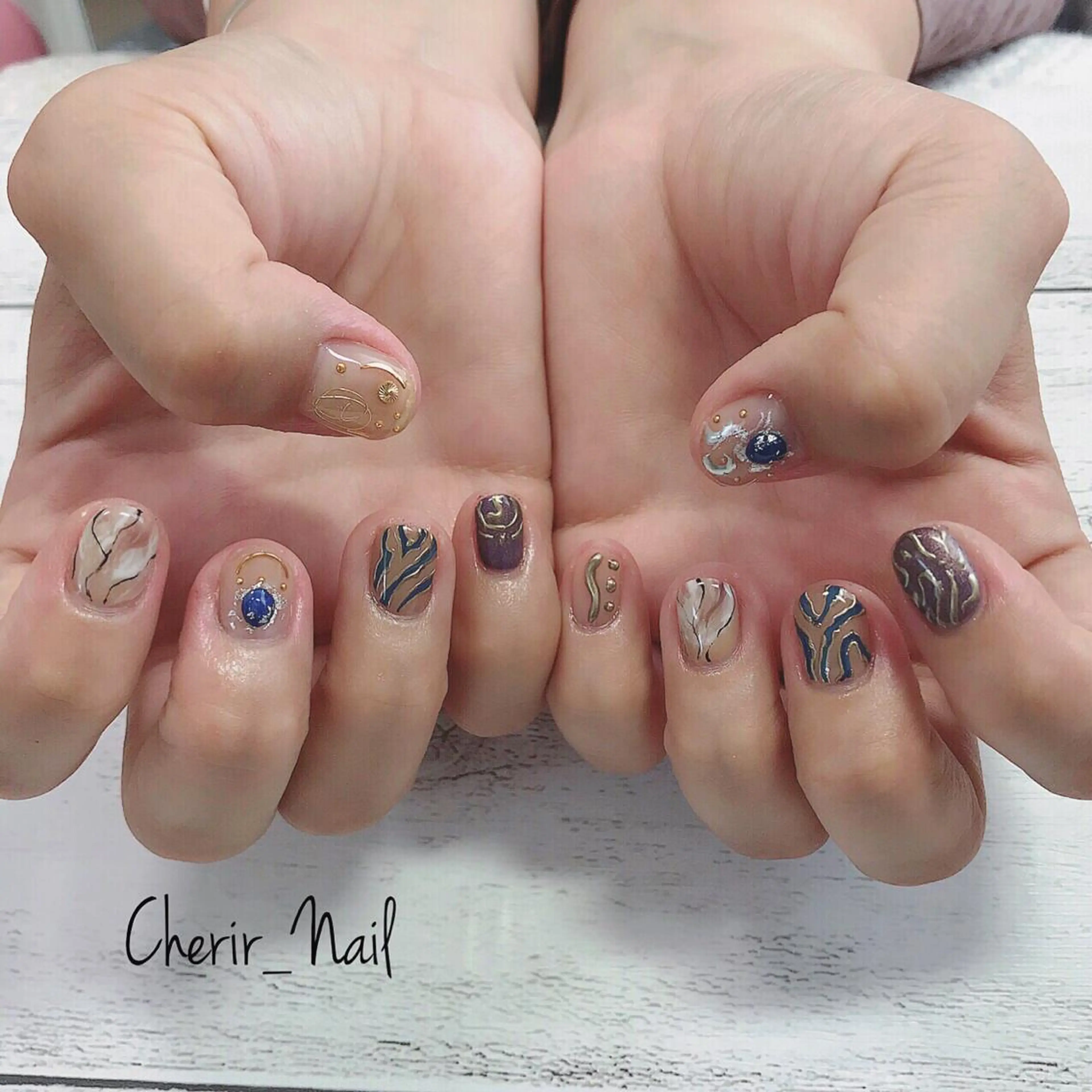 ネイル アートネイル クリアネイル ニュアンスネイル ワンカラーネイル ショートネイル Cherirnail kaoriのネイルデザイン