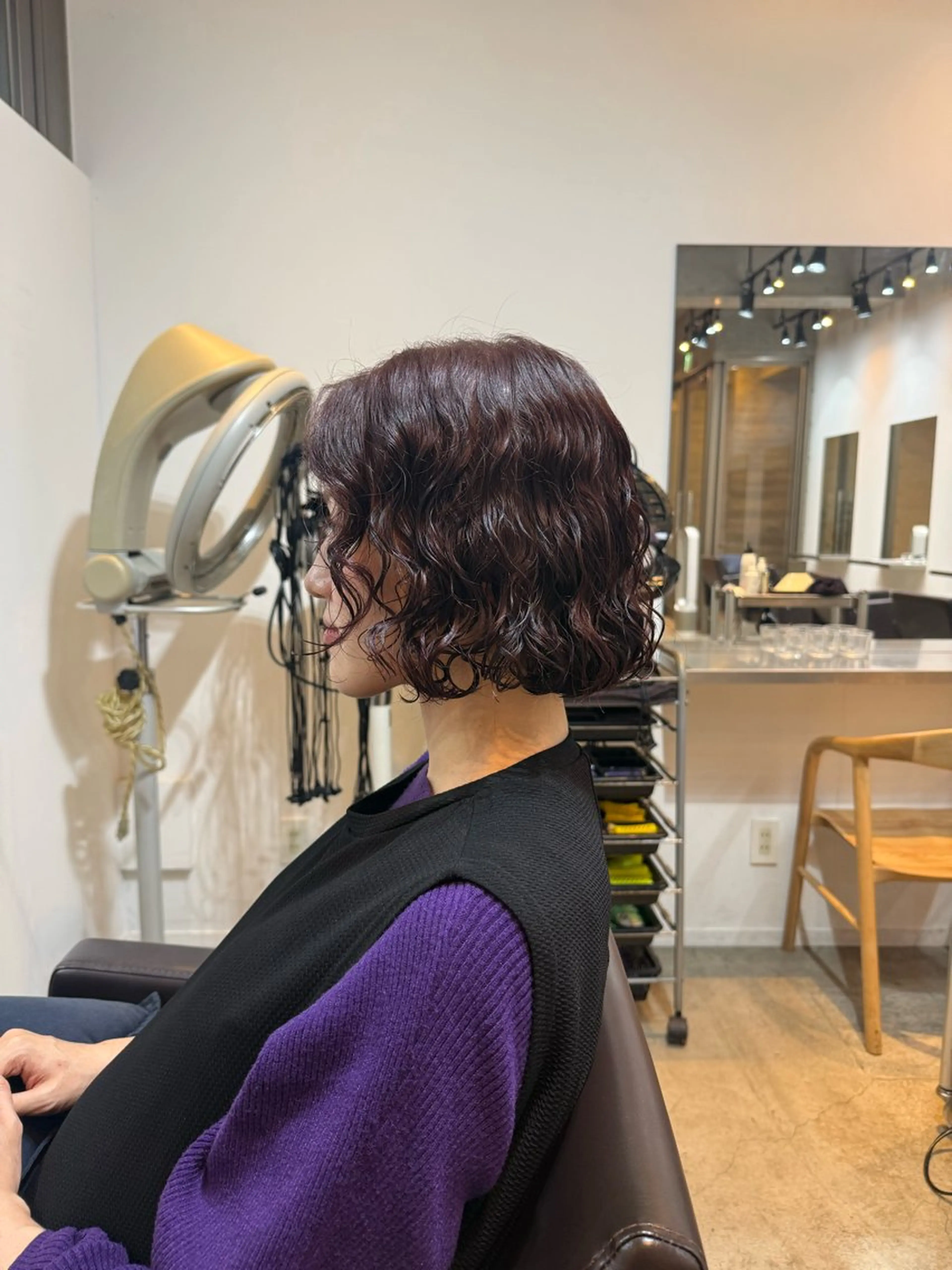 ミディアム カット ヘアカラー パーマ トリートメント スパイラルパーマ /神野のヘアスタイル