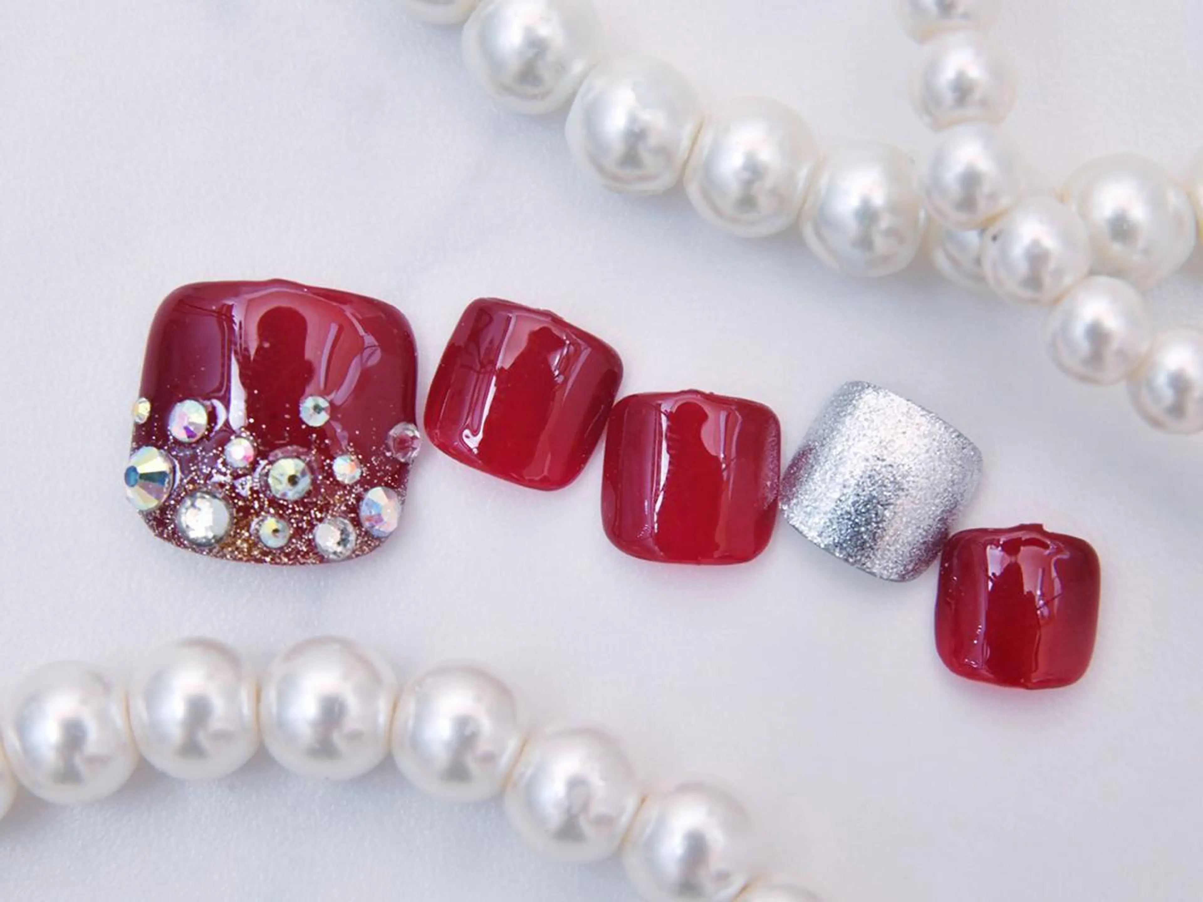 ネイル 桜ネイル 長さ出し フットネイル スカルプネイル 💗🪽Tiary Nail🪽💗のネイルデザイン