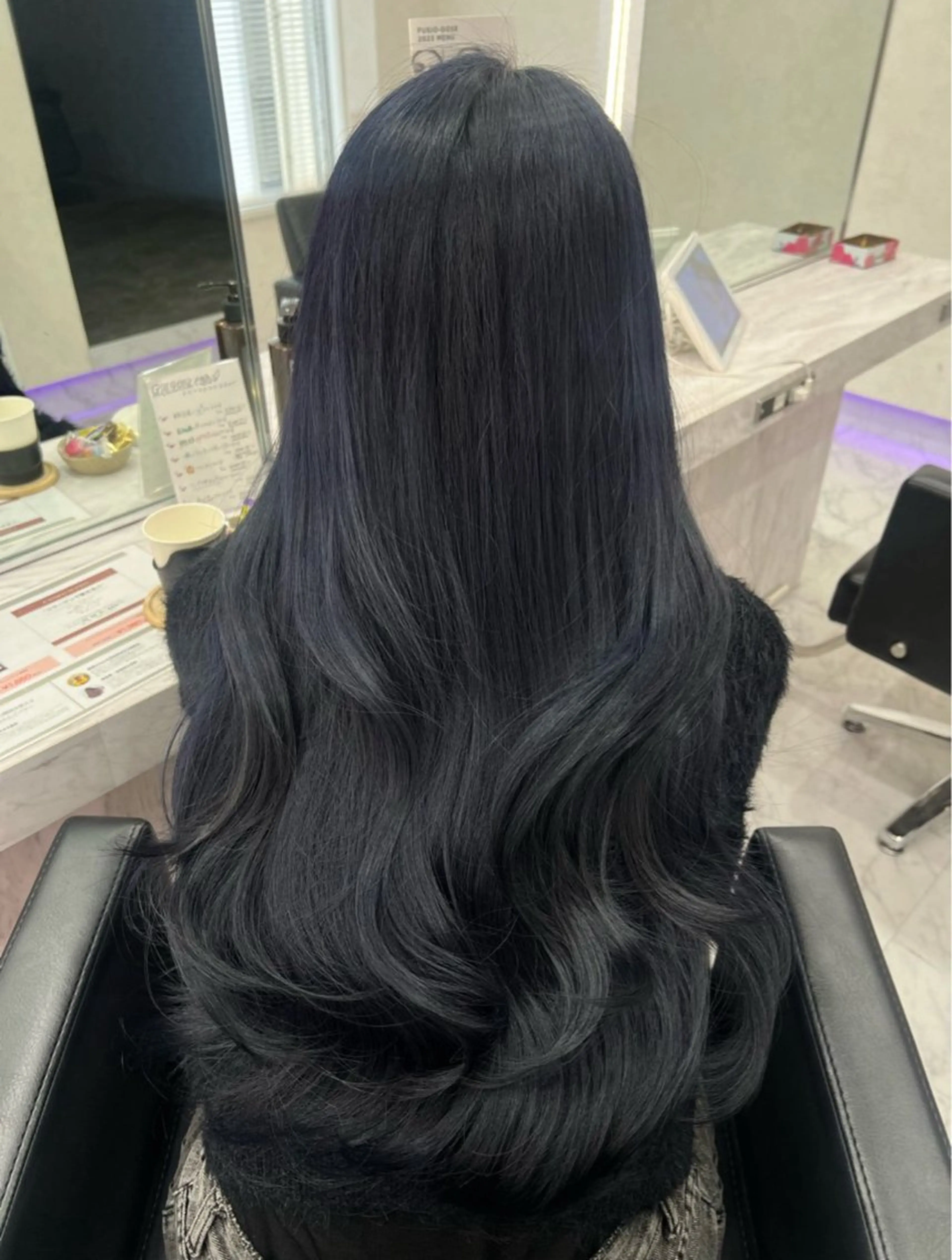 ロング カラー ブルーカラー ネイビーカラー カラーモデル募集💖 RIRIKA🩷🧸のヘアスタイル