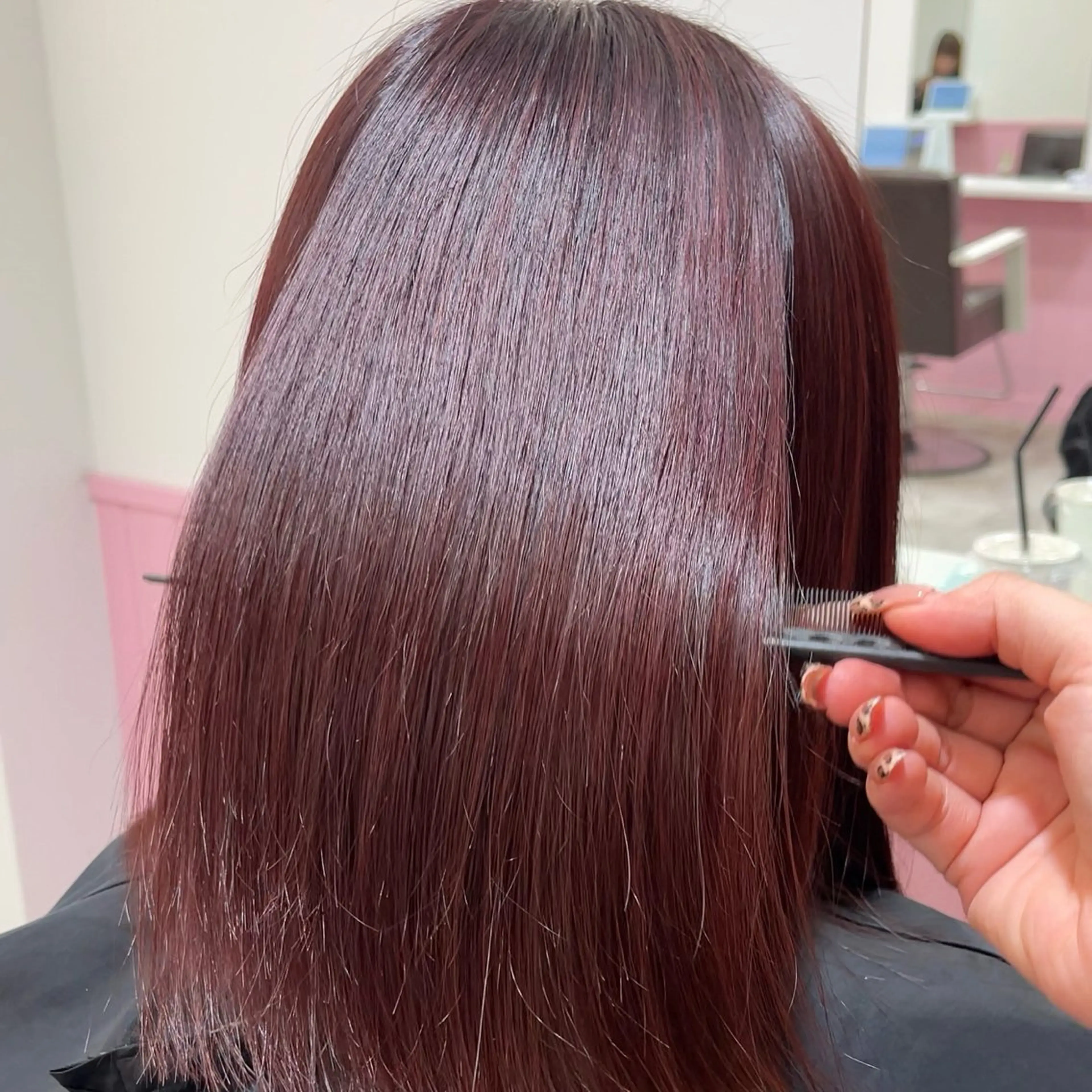 ミディアム カラー レッドカラー 暖色/ミルクティー /レイヤー/マリア♡のヘアスタイル