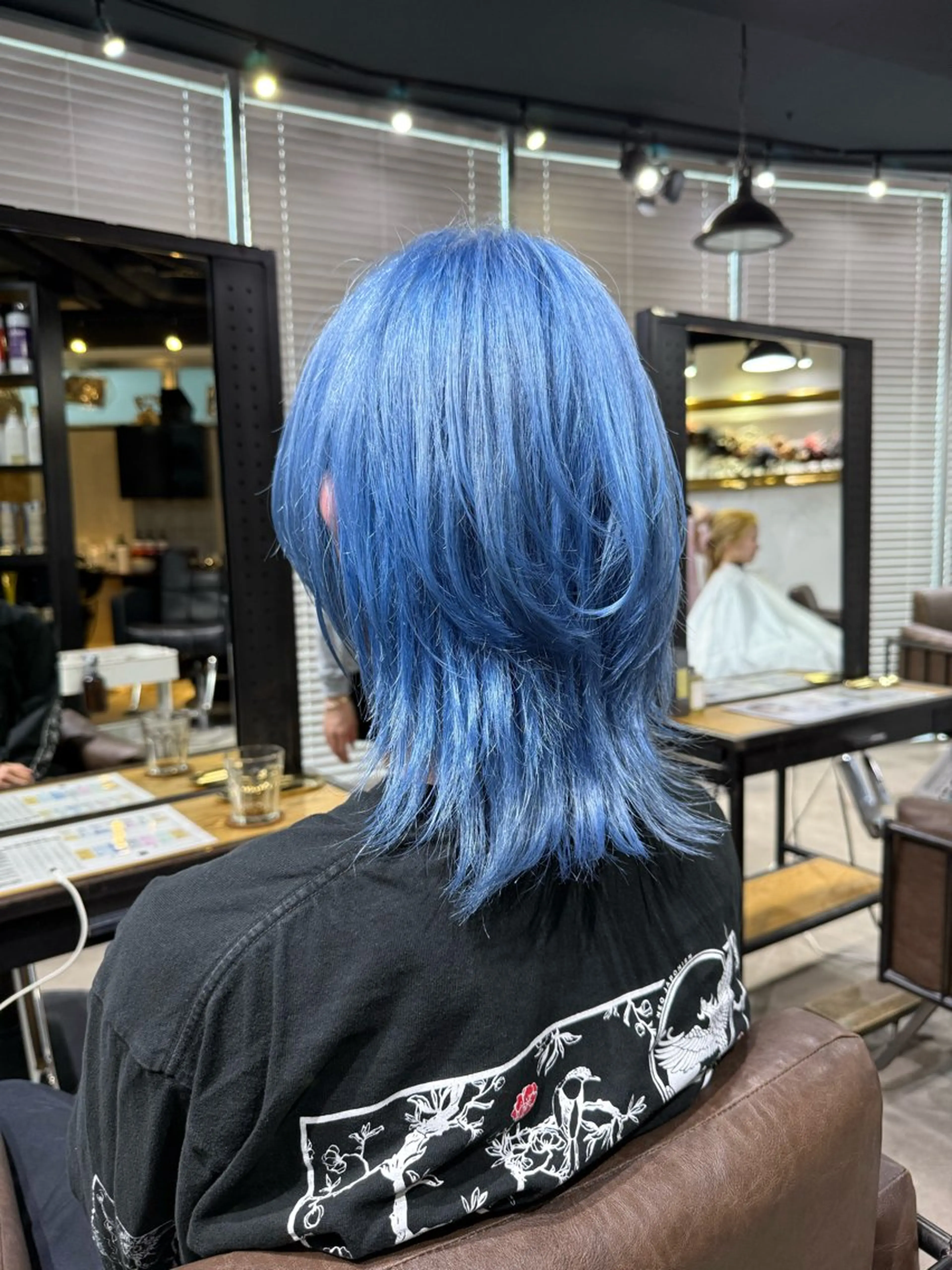 ミディアム 山影✨バレイヤージュ ハイライト✨メンズ◎のヘアスタイル