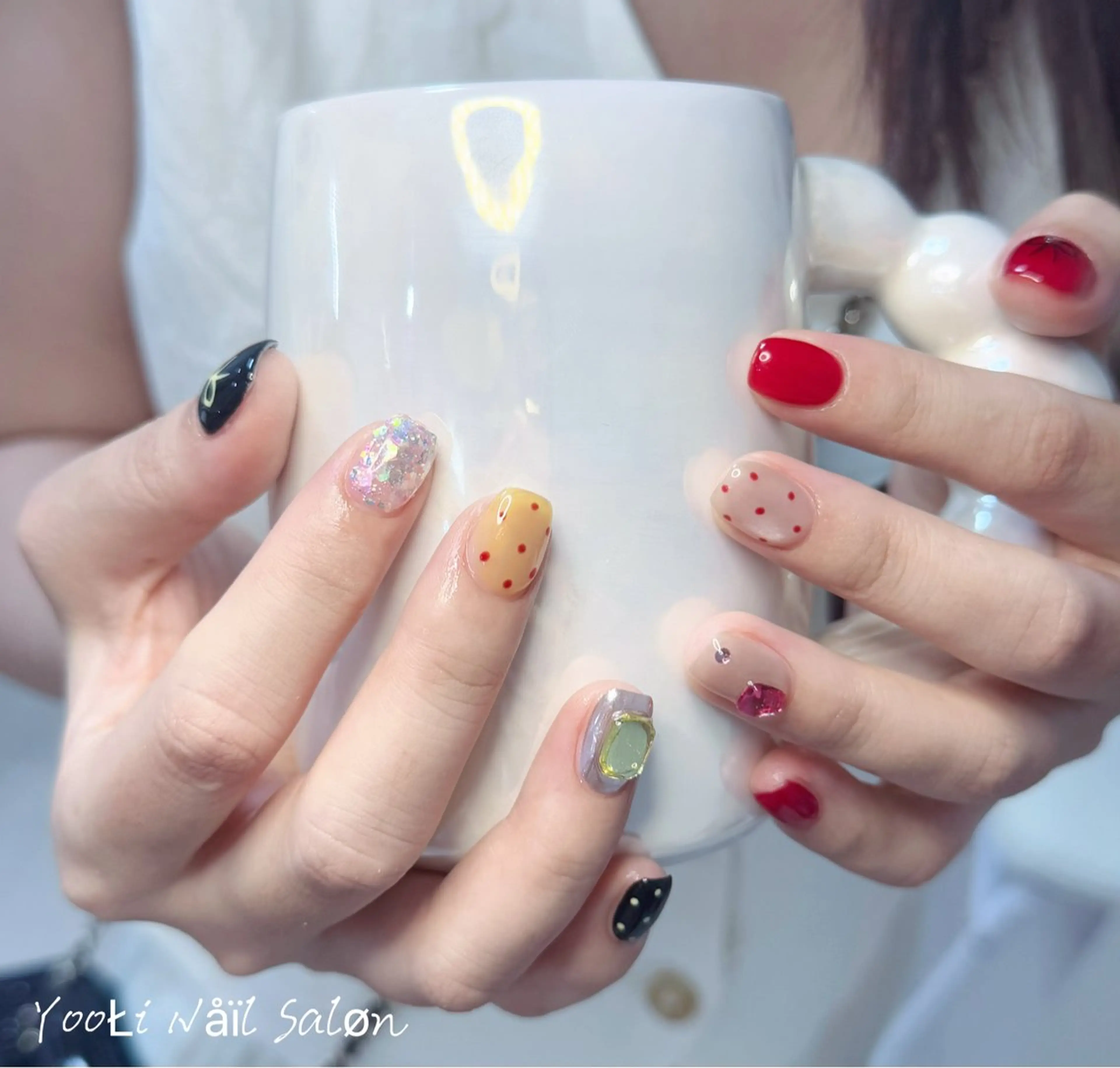 ネイル アートネイル オーロラネイル チークネイル フレンチネイル ガラスフレンチ ハンドネイル 🎀🎀YooLi Nail Salonのネイルデザイン