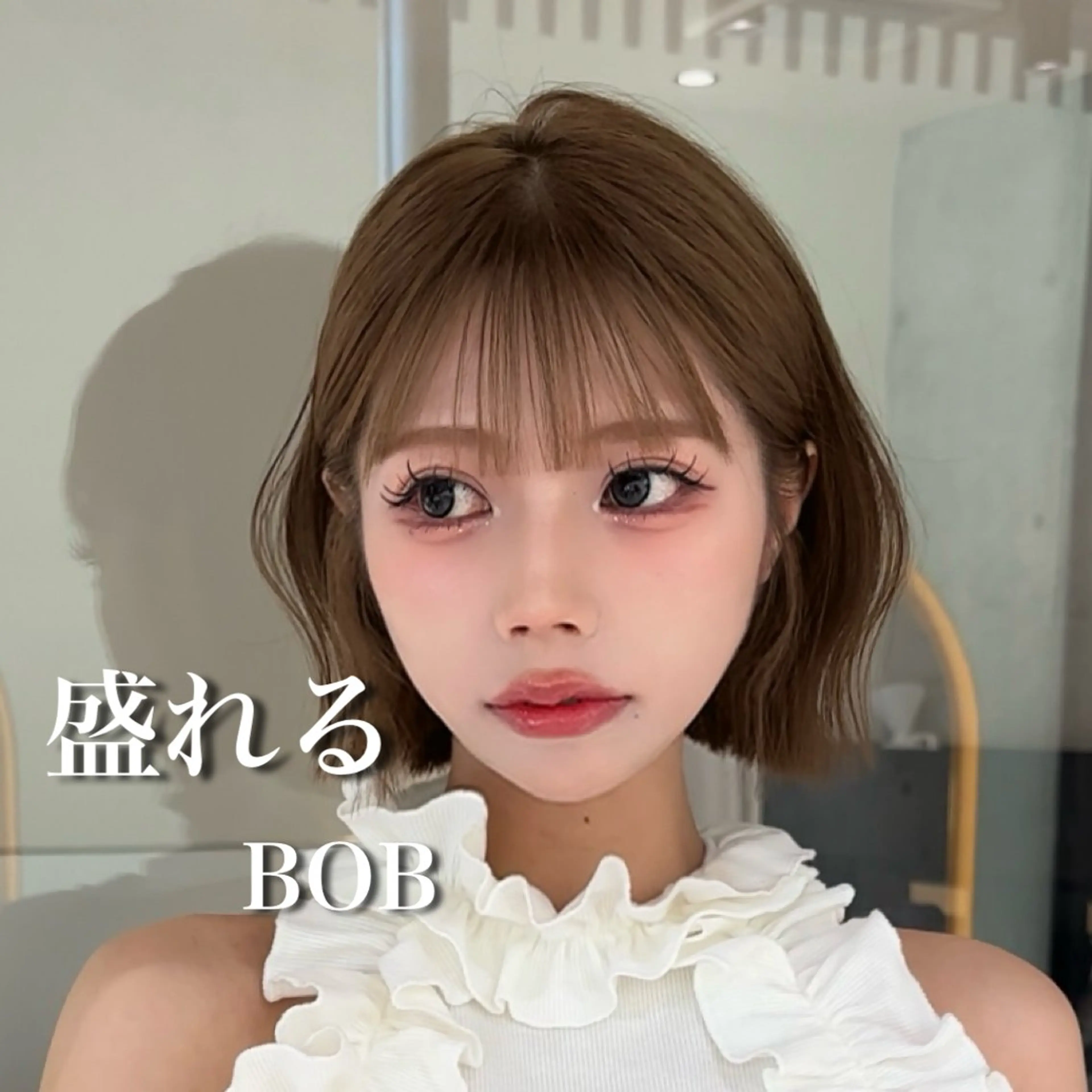 ショート カラー カット ヘアカラー トリートメント かえ🩶韓国ボブ🎀 透明感カラー🥣のヘアスタイル