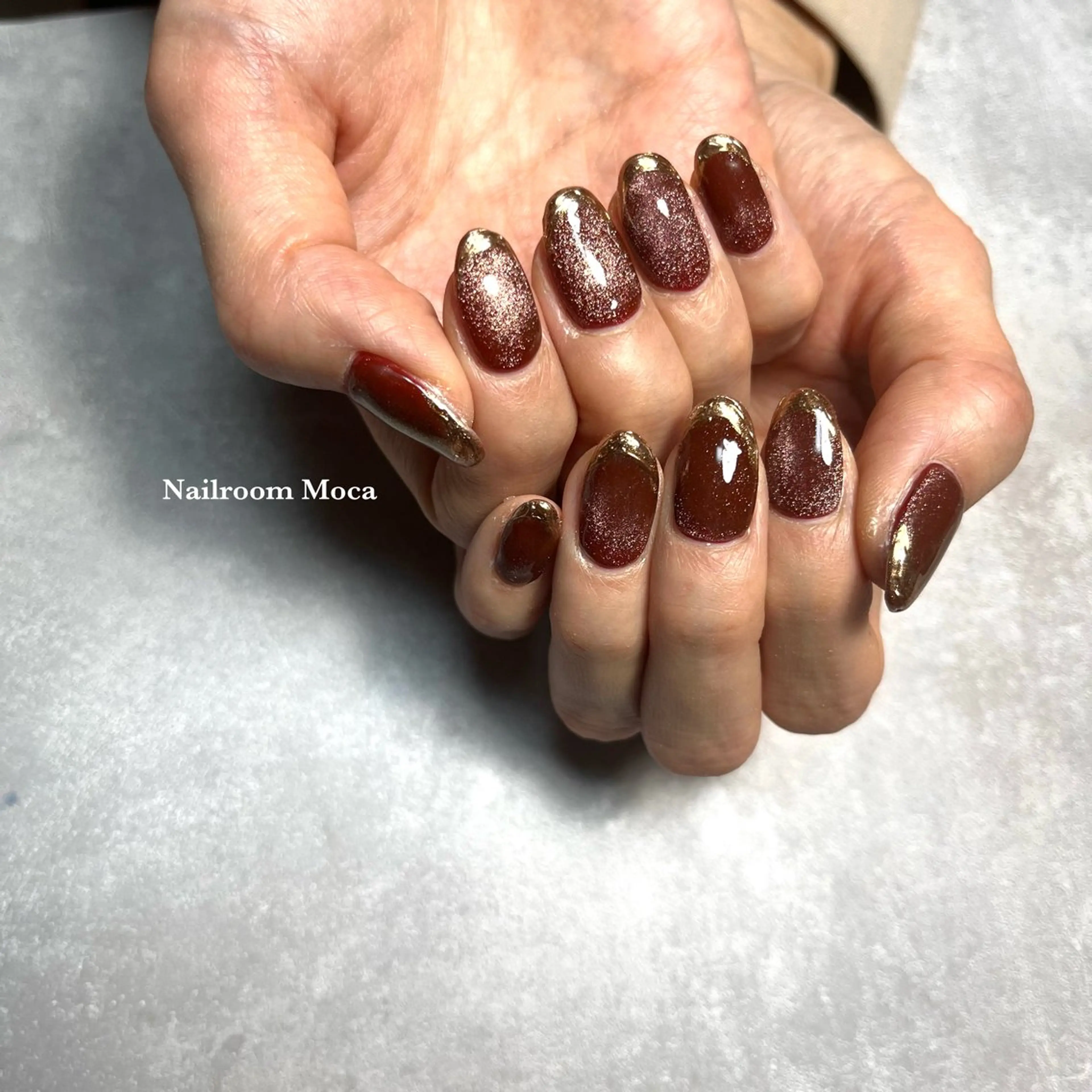 ネイル フレンチネイル 氷ネイル・うるうるネイル マグネットネイル ハンドネイル Nailroom Mocaのネイルデザイン