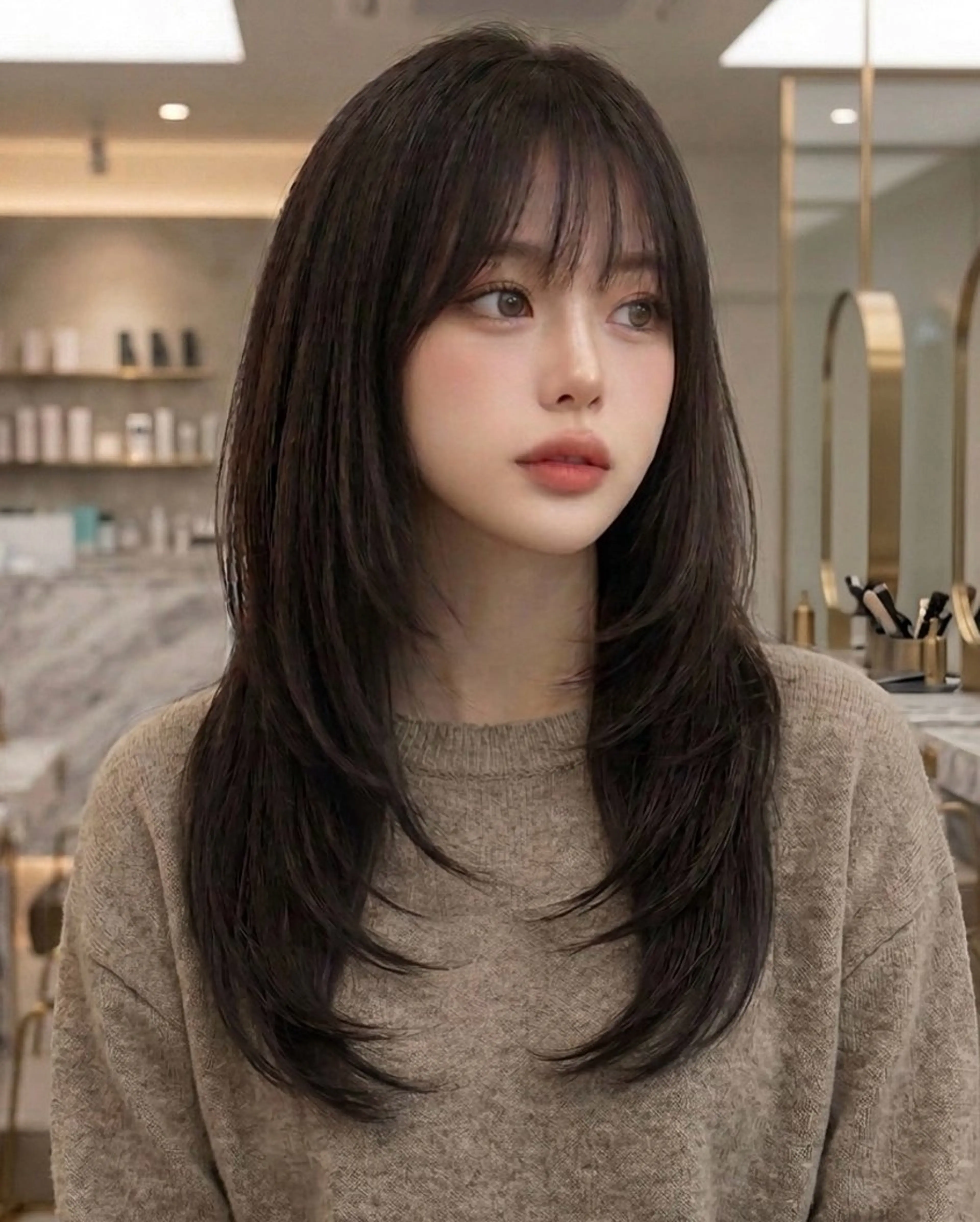 セミロング カラー ベージュカラー レイヤーカット カット ヘアカラー 縮毛矯正/艶カラー /髪質改善/せいぎのヘアスタイル
