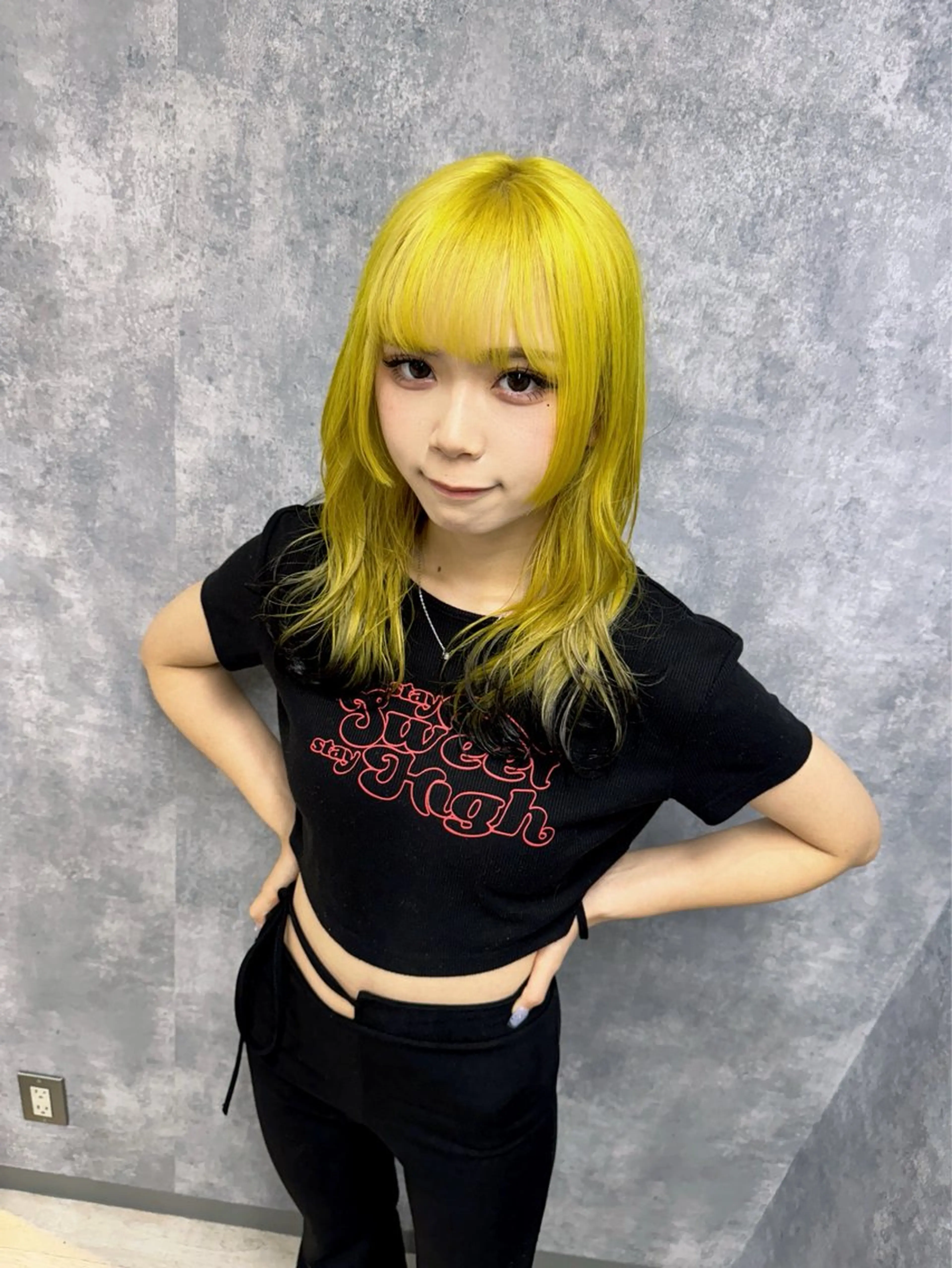 ミディアム カラー パーマ ヘアアレンジ 切りっぱなしボブ ボブレイヤー ブリーチ ケアブリーチ ダブルカラー 【.ico】心斎橋/ ウルフ/飛田ゆうきのヘアスタイル