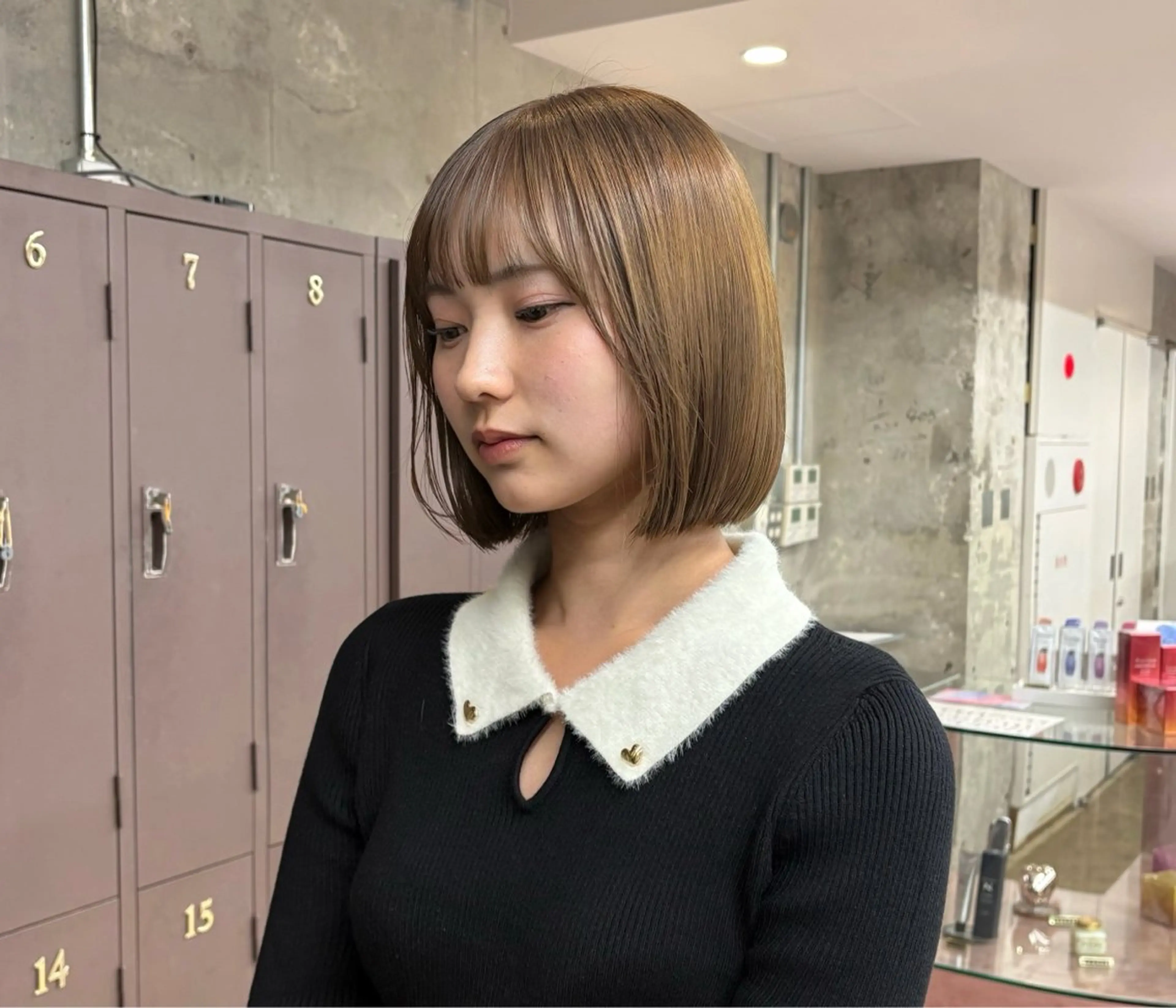 カラー 大下 心渚 /ブリーチ/艶カラーのヘアスタイル