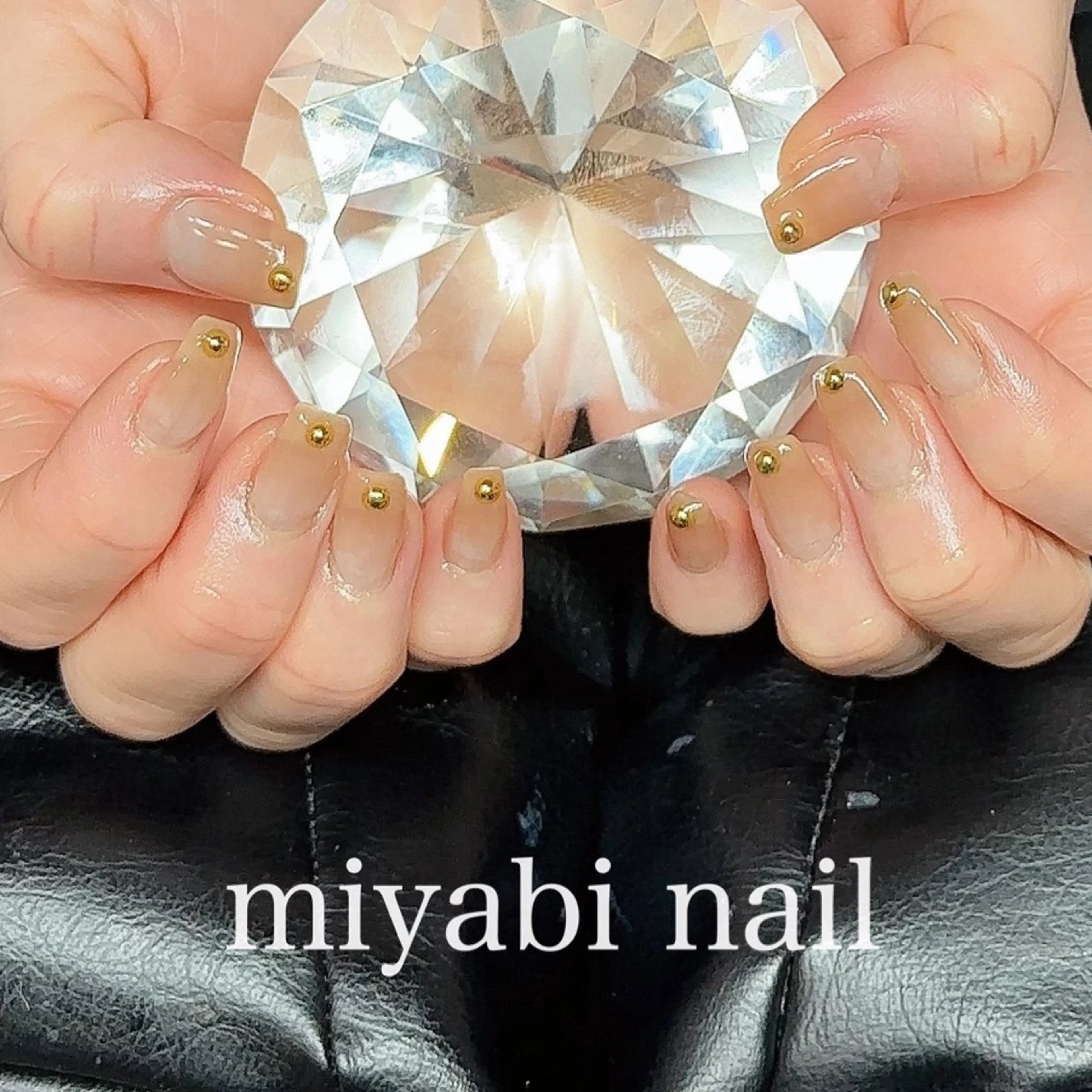 ネイル クリアネイル ジェルネイル ゴールド グラデーション 持ち込み miyabi nail 桂川駅近くのネイルデザイン