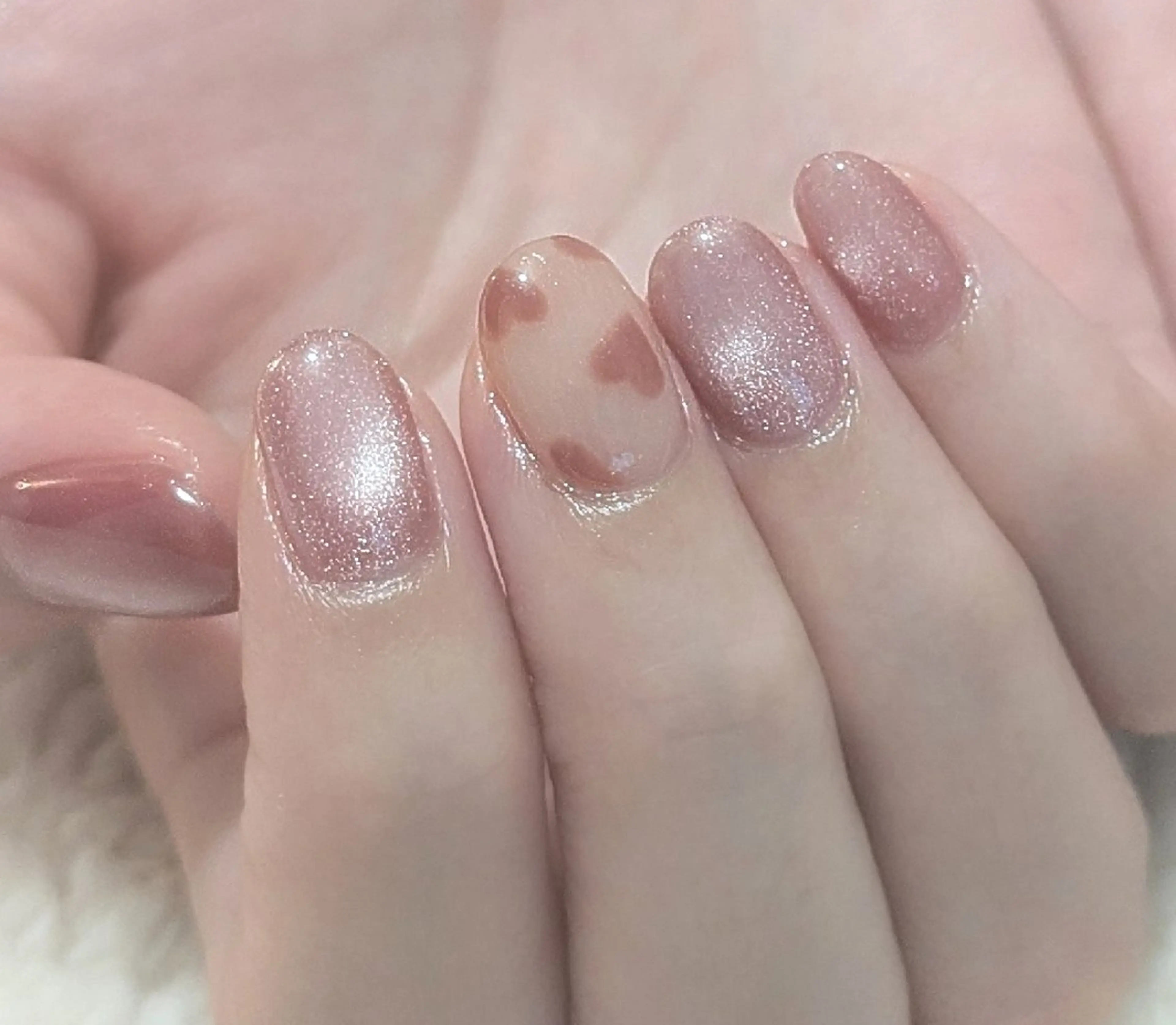 ネイル ハート マグネットネイル 持ち込み ハンドネイル VIBLISS福岡店 yurichanのネイルデザイン