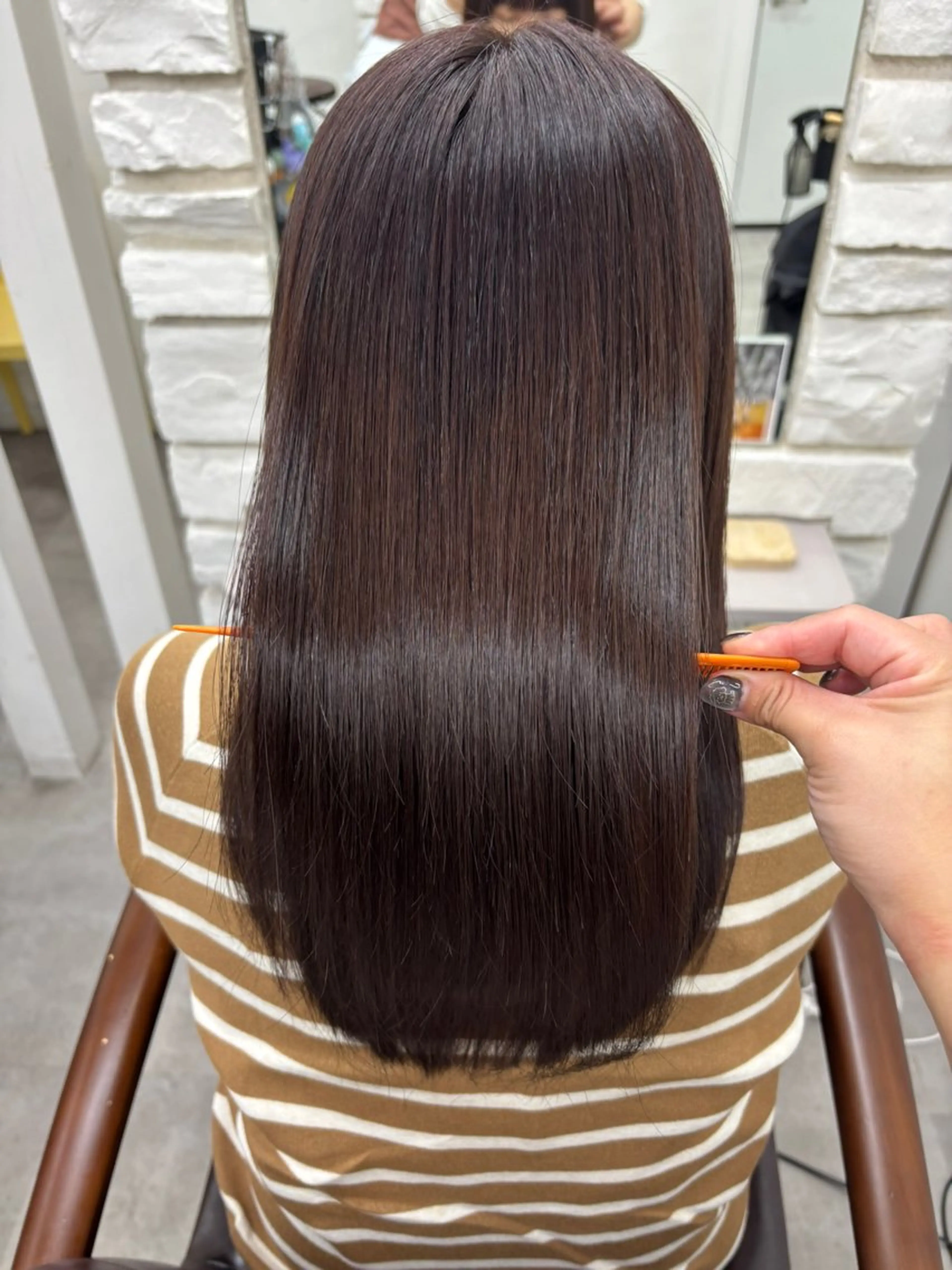 セミロング カット 縮毛矯正 トリートメント I see所属・I see/天王寺/ 髪質改善/本田 唯のヘアスタイル