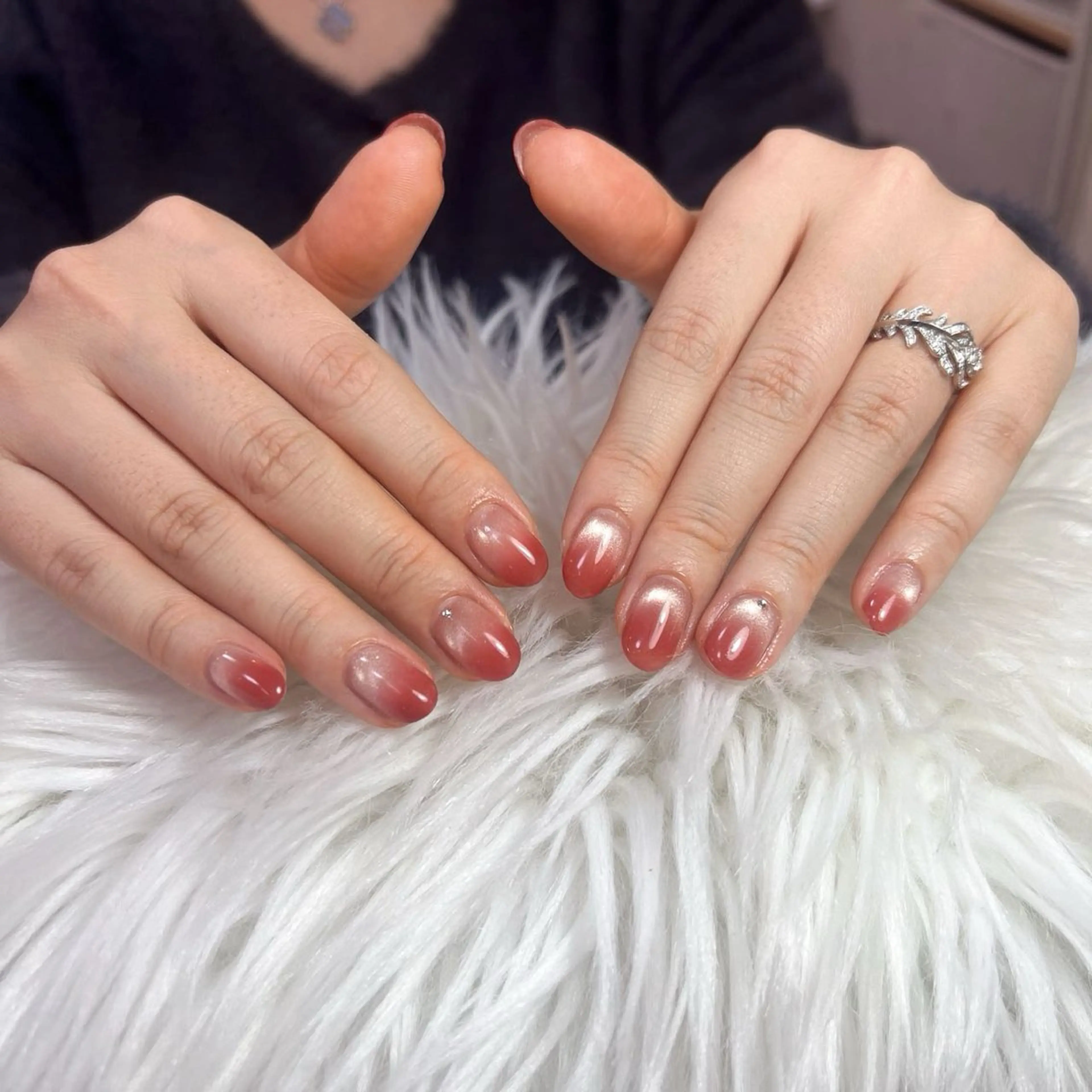 ネイル チークネイル フットネイル フレンチネイル ジェルネイル ガラスフレンチ ハンドネイル 柚子 Nikoのネイルデザイン