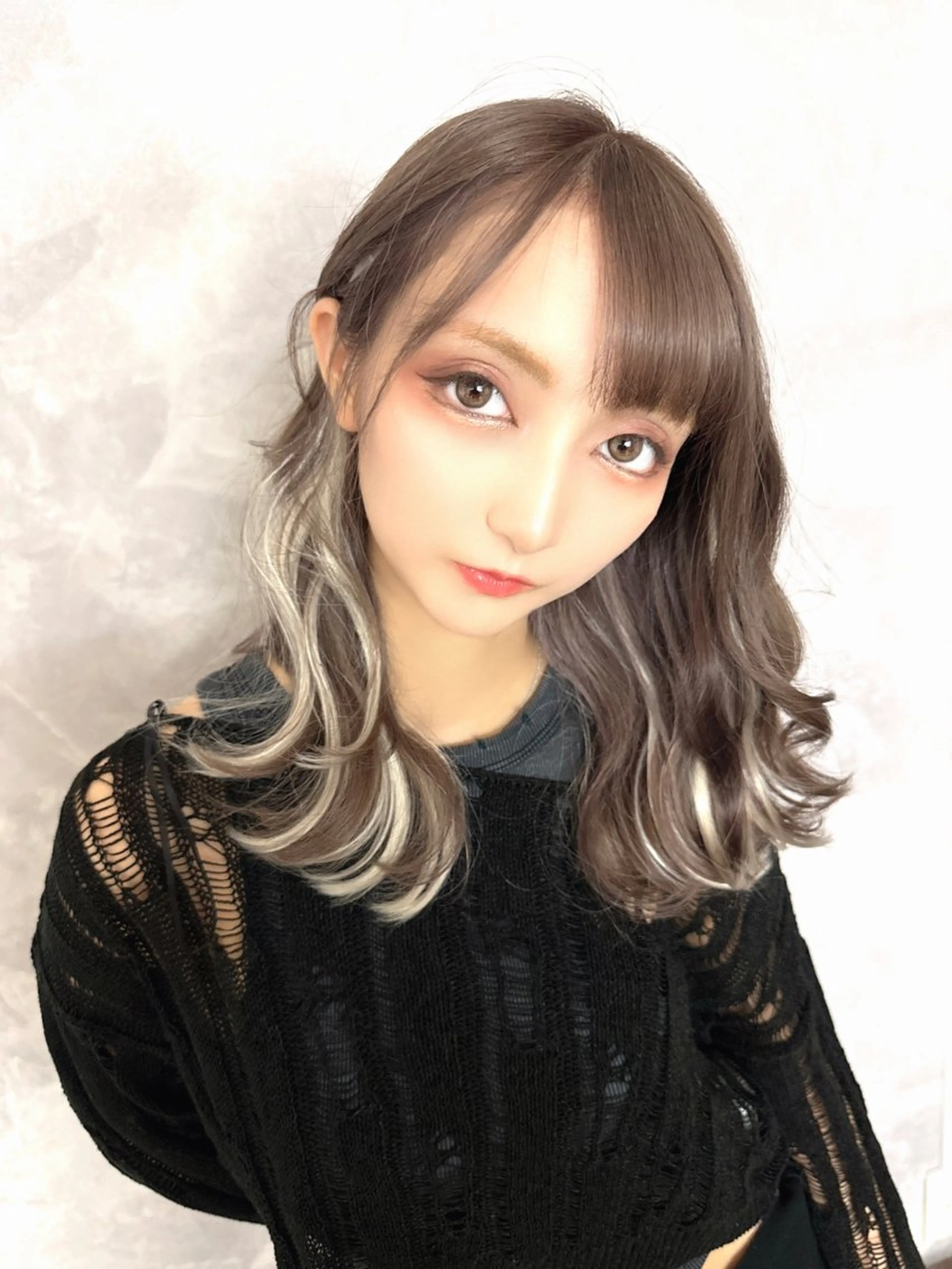 セミロング シールエクステ エクステ エクステ レイヤー/ウルフ ハイトーンhiroのヘアスタイル