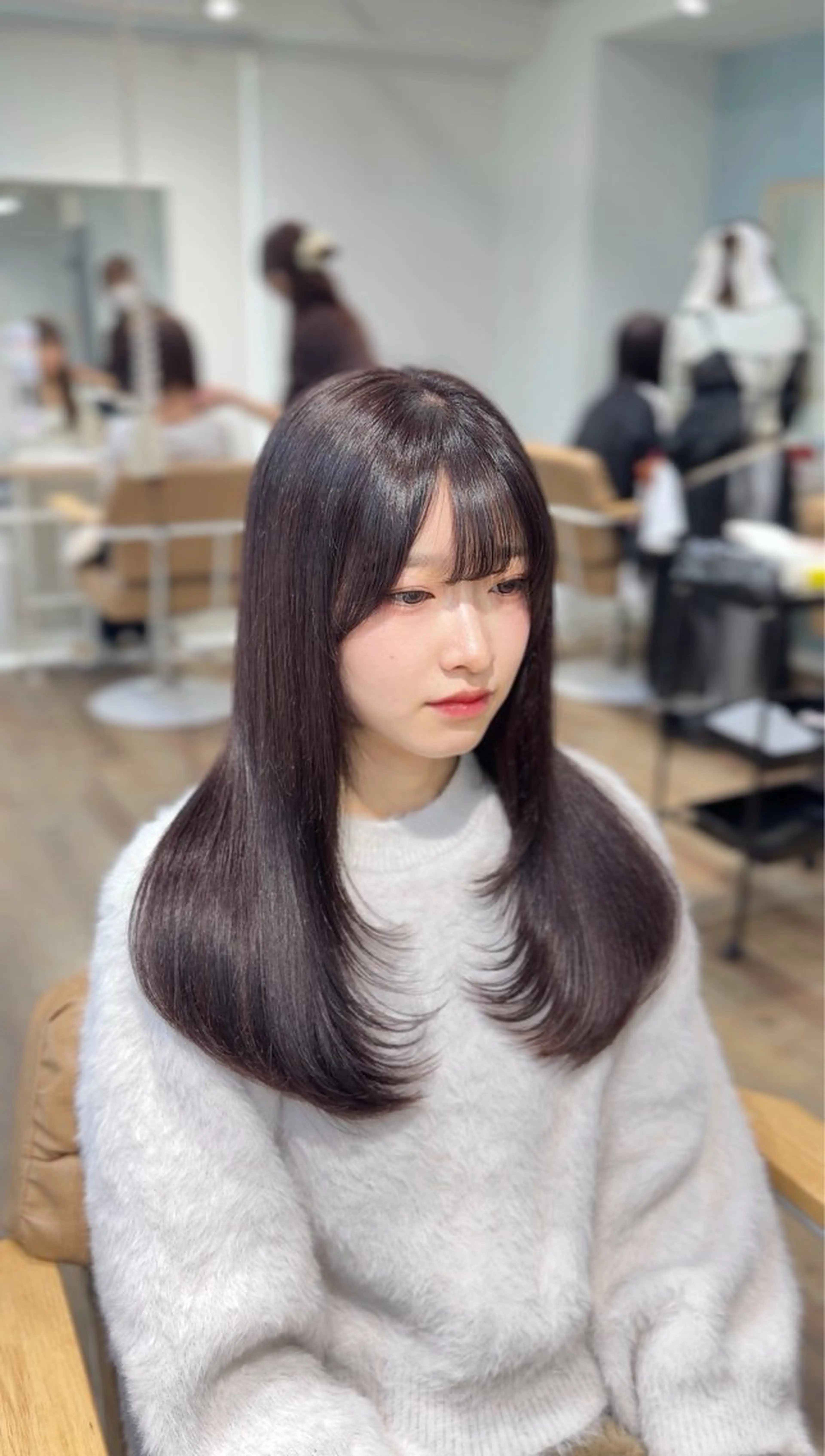 ロング カラー カット ヘアカラー トリートメント honoka/レイヤ ー/艶感カラー/韓国のヘアスタイル