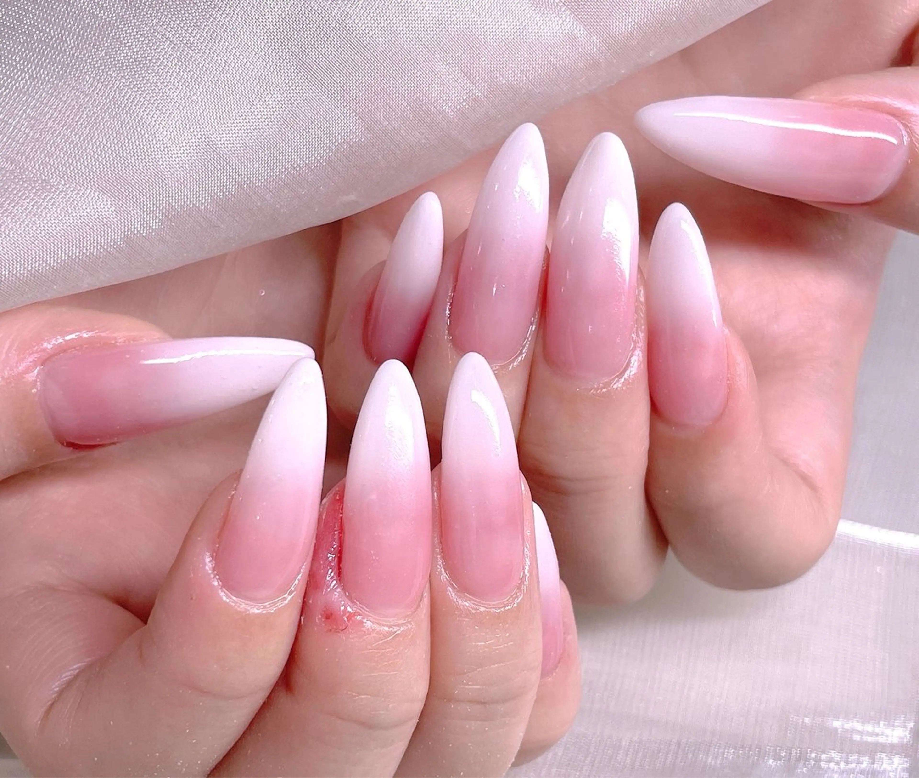 ネイル ロングネイル オフィスネイル ピンク 美爪パラジェル導入店 Sunnilyのネイルデザイン