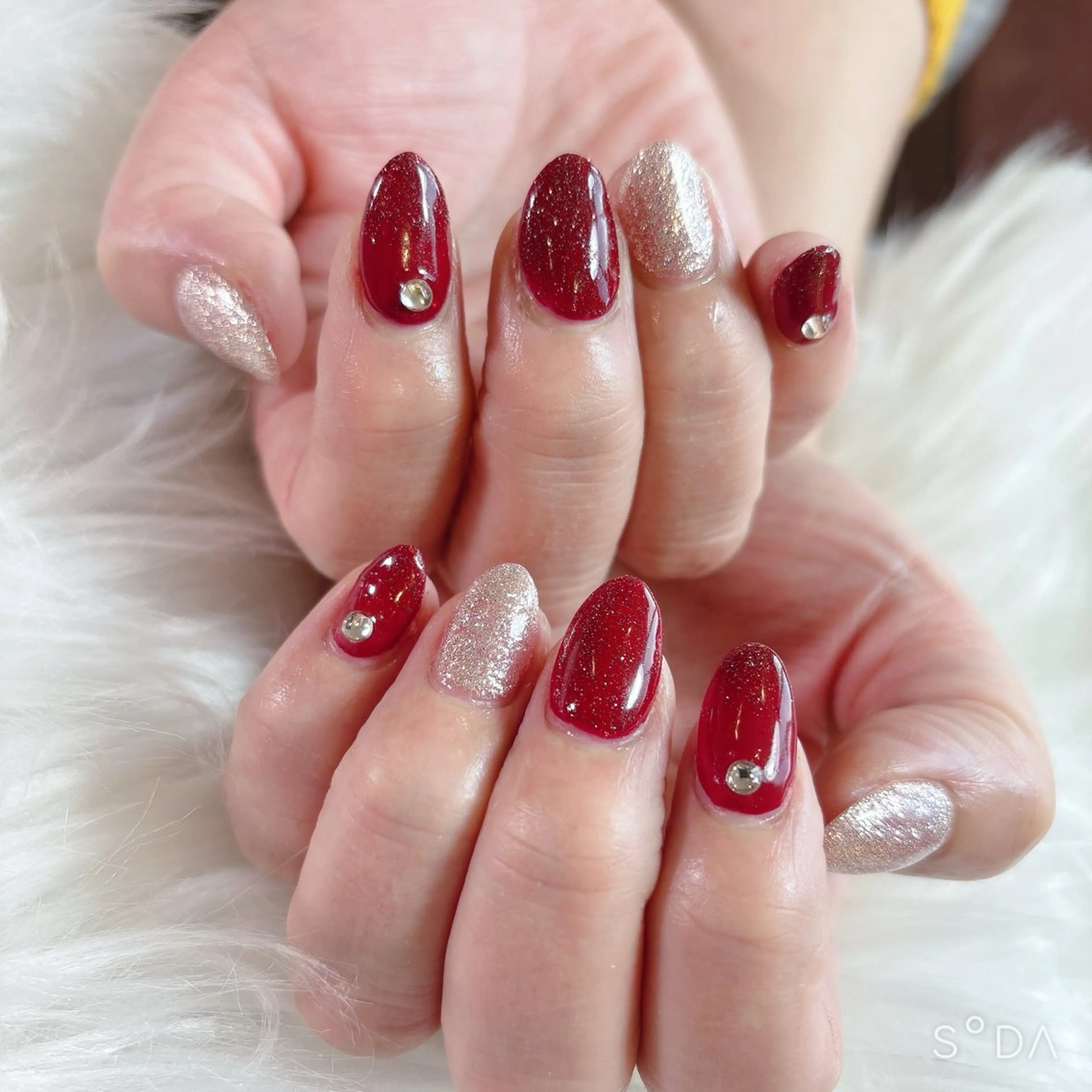 ネイル ボルドー 長さ出し フラッシュネイル ワンカラーネイル ハンドネイル MignonReve所属・MignonReve 🎀Sayaのネイルデザイン