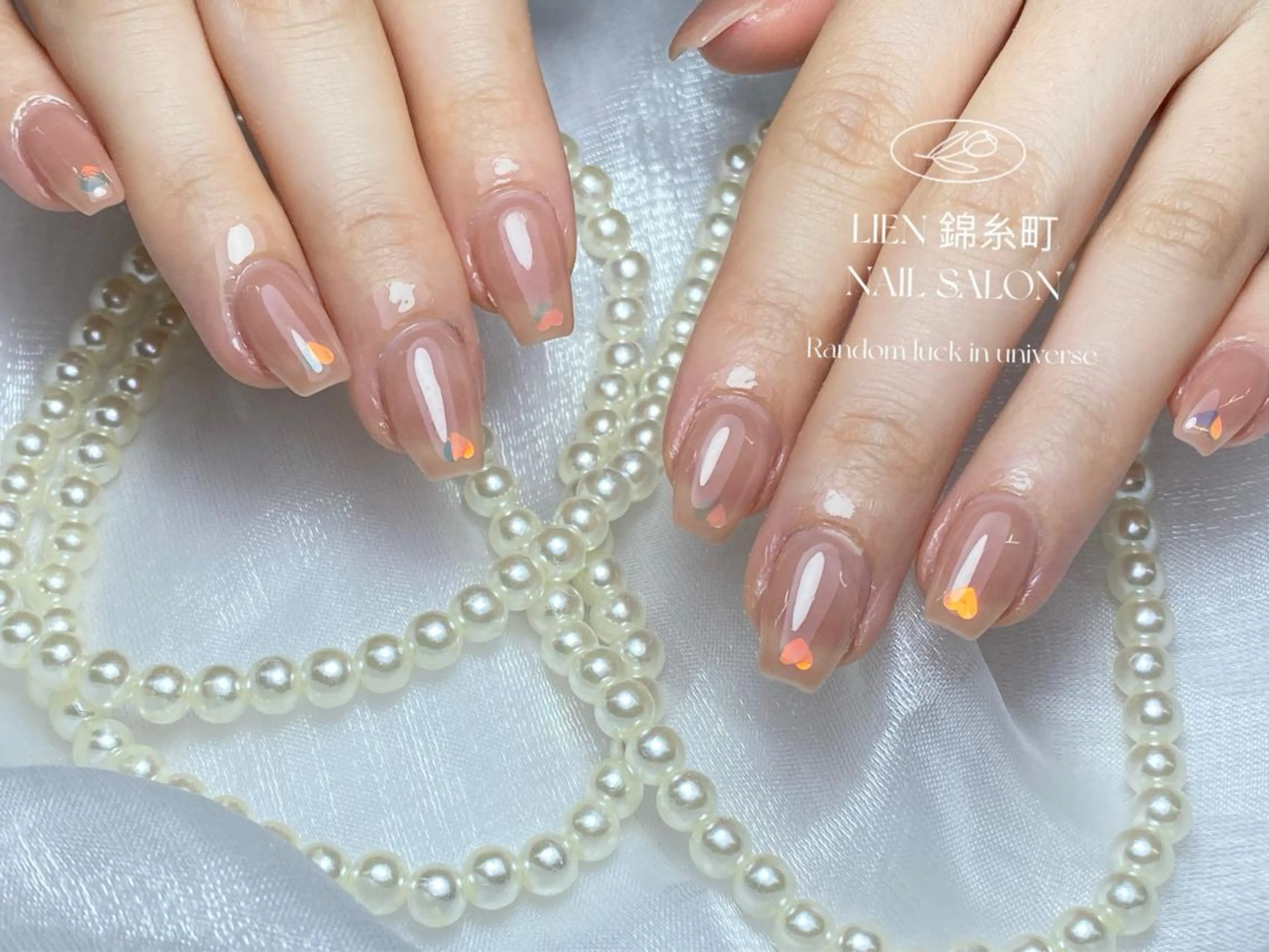 ネイル オーロラネイル ハート ハンドネイル Lien  _リエン リエンのネイルデザイン