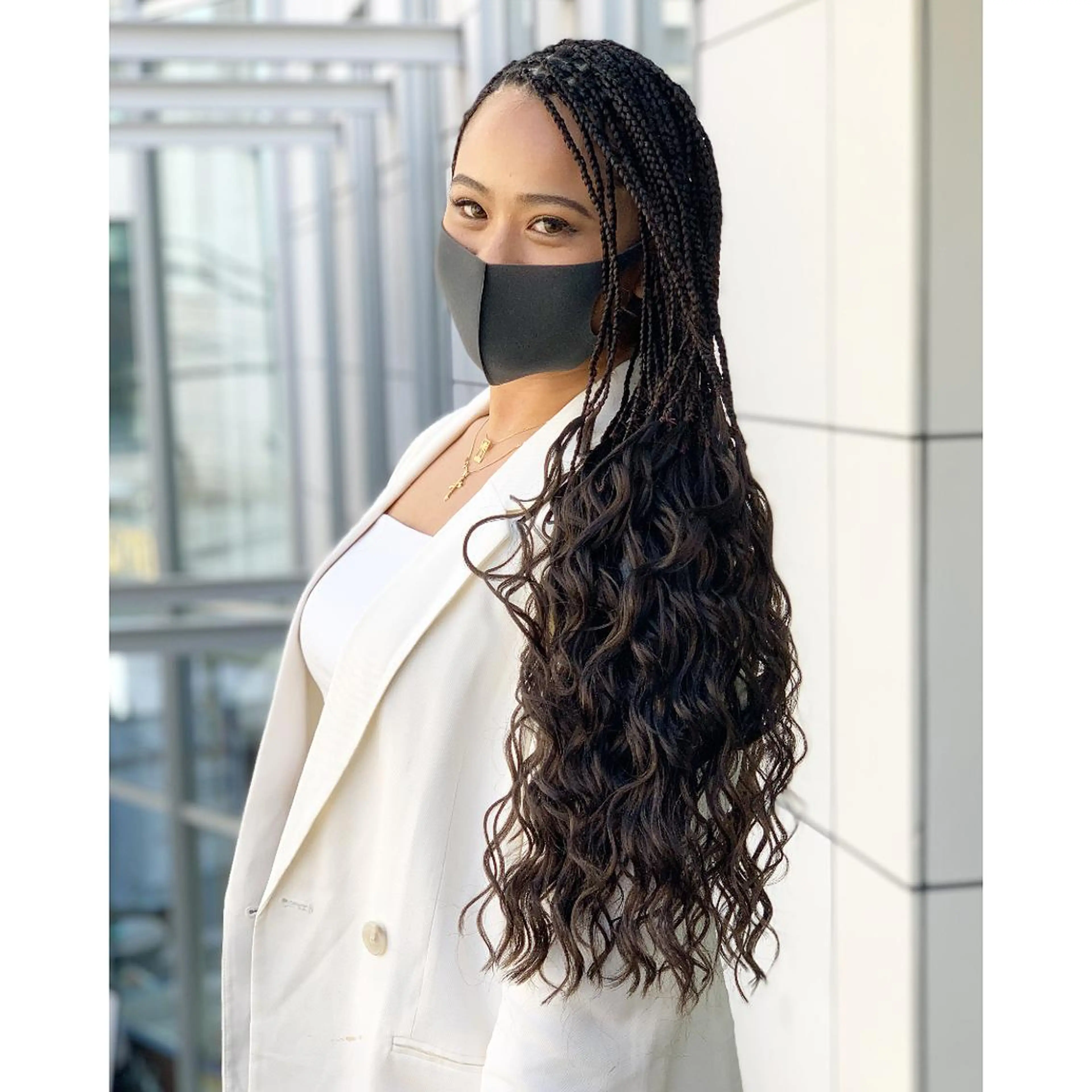 ロング カラー パーマ ヘアアレンジ メンズ キッズ エクステ BRAIDS💎愛子 大人ハイライト💎のヘアスタイル