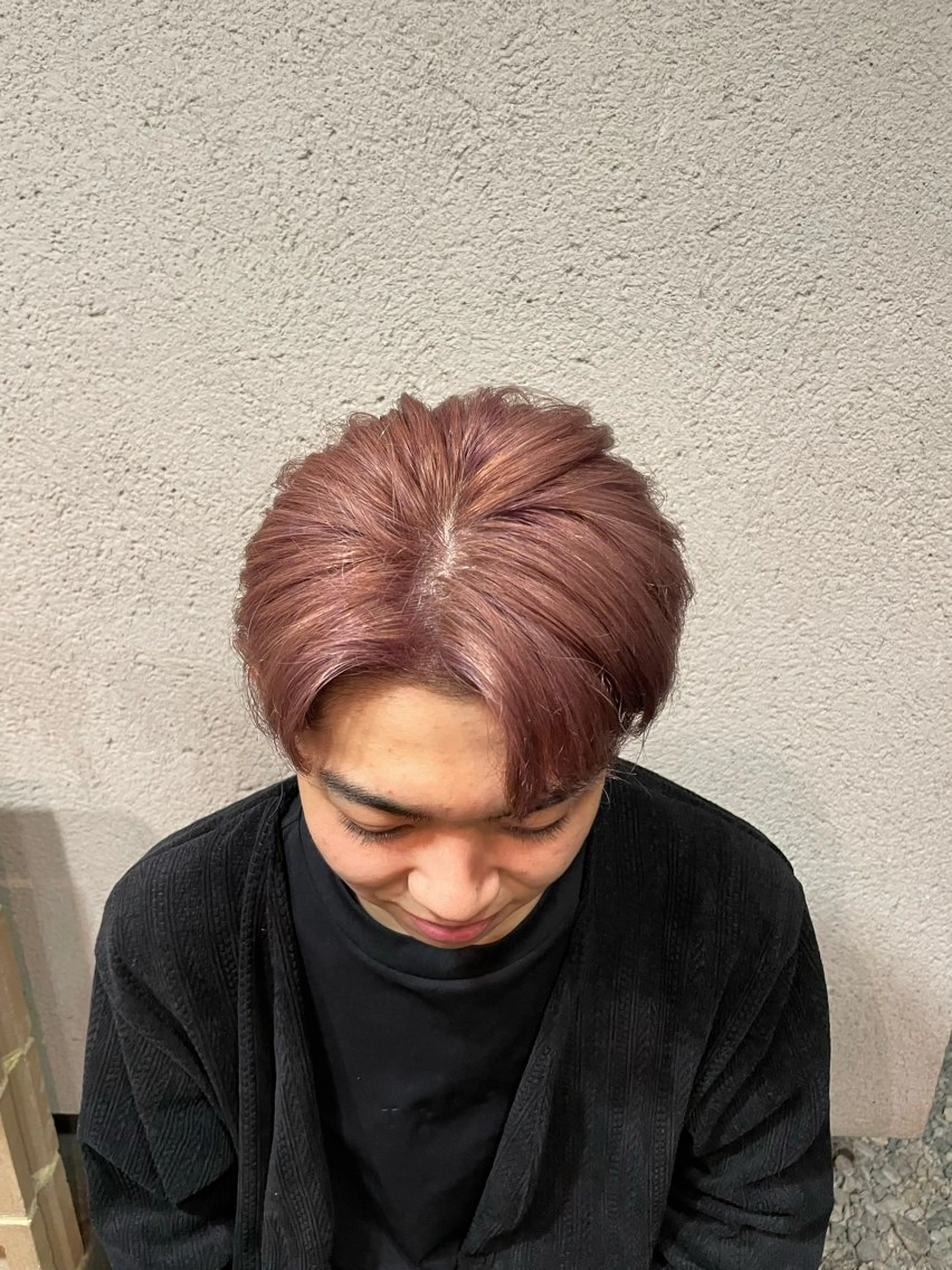 カラー メンズ メンズブリーチ ベージュカラー ブリーチ ピンクカラー ピンクベージュ ヘアカラー SARAJU仁川 _aya🌼のヘアスタイル