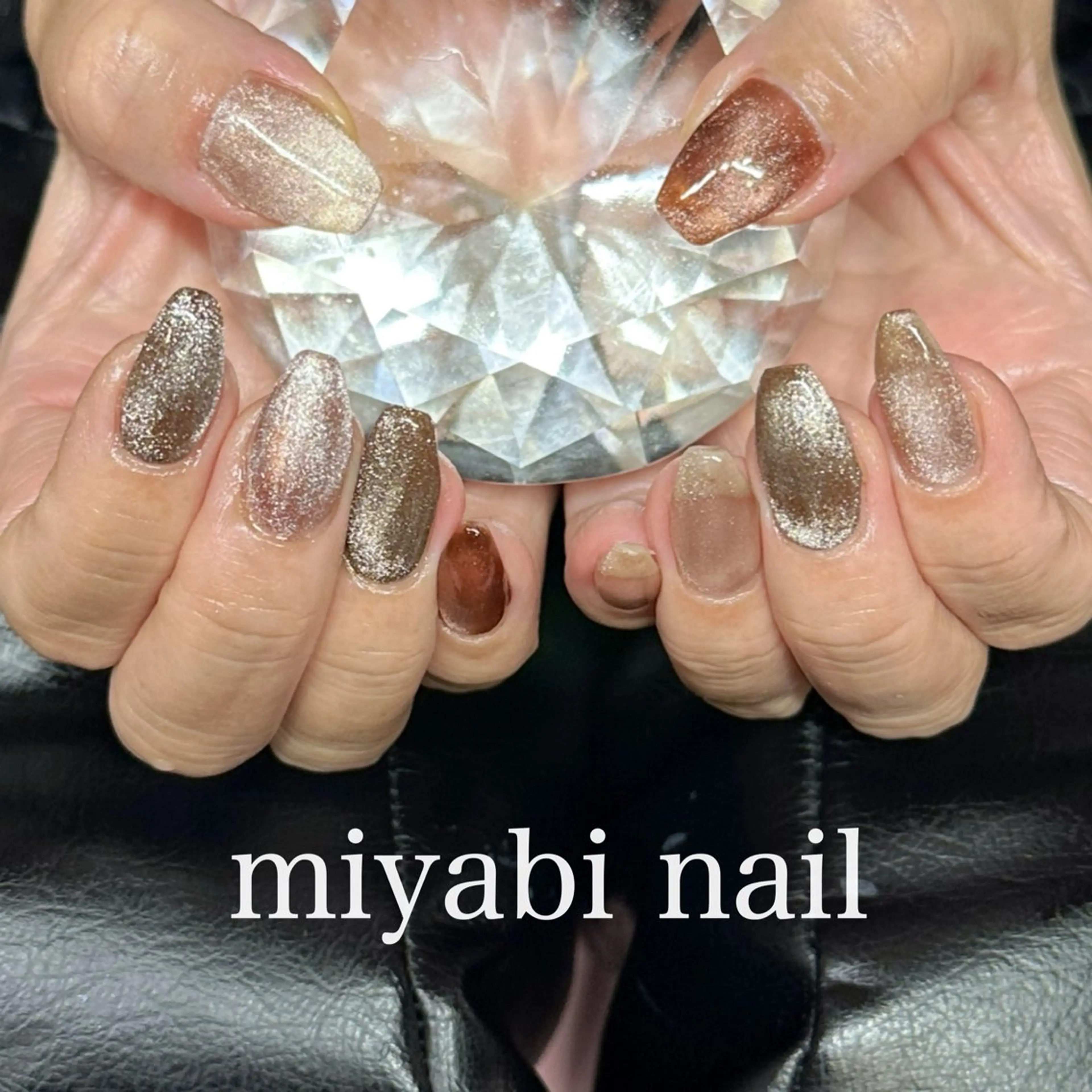 ネイル ジェルネイル マグネットネイル 持ち込み シンプルネイル 冬ネイル ハンドネイル miyabi nail 桂川駅近くのネイルデザイン