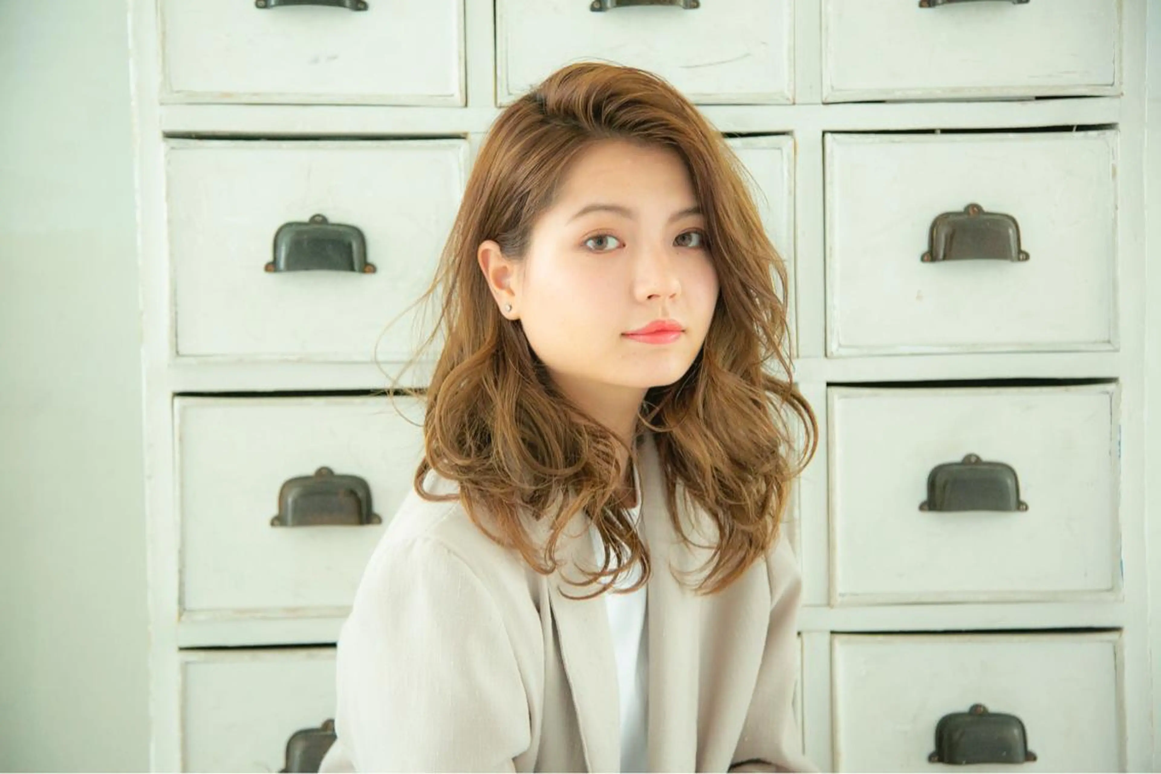 ミディアム カラー パーマ 髪質改善/縮毛矯正/ ボブ/店長/槌矢圭悟のヘアスタイル