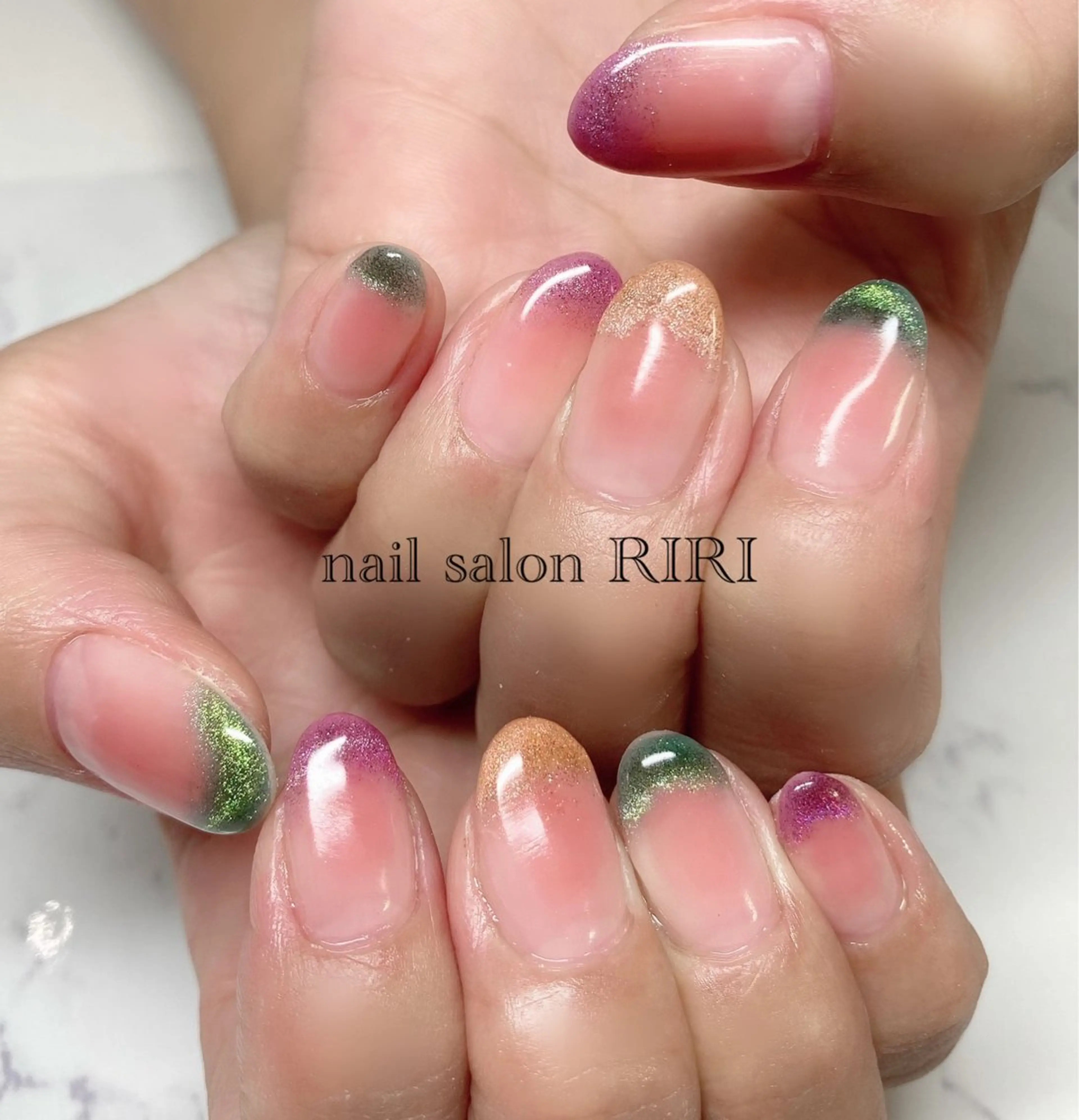 ネイル フレンチネイル マグネットネイル マグネットフレンチ private  nail  salon RIRI所属・RIRI リリのネイルデザイン