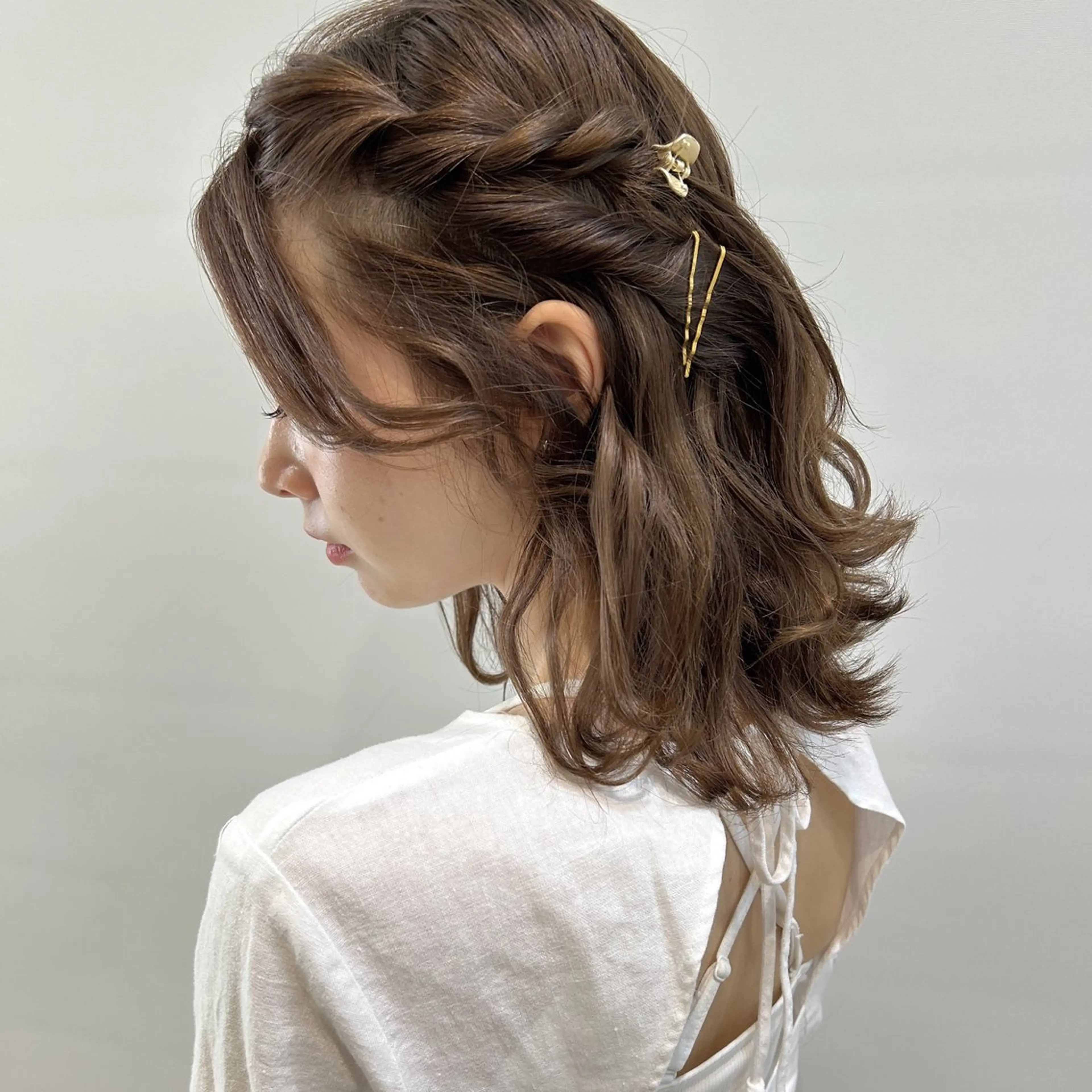 ミディアム カット トリートメント ヘッドスパ ヘアセット ヒロミ/アレンジ/ アンニュイ/透け感のヘアスタイル