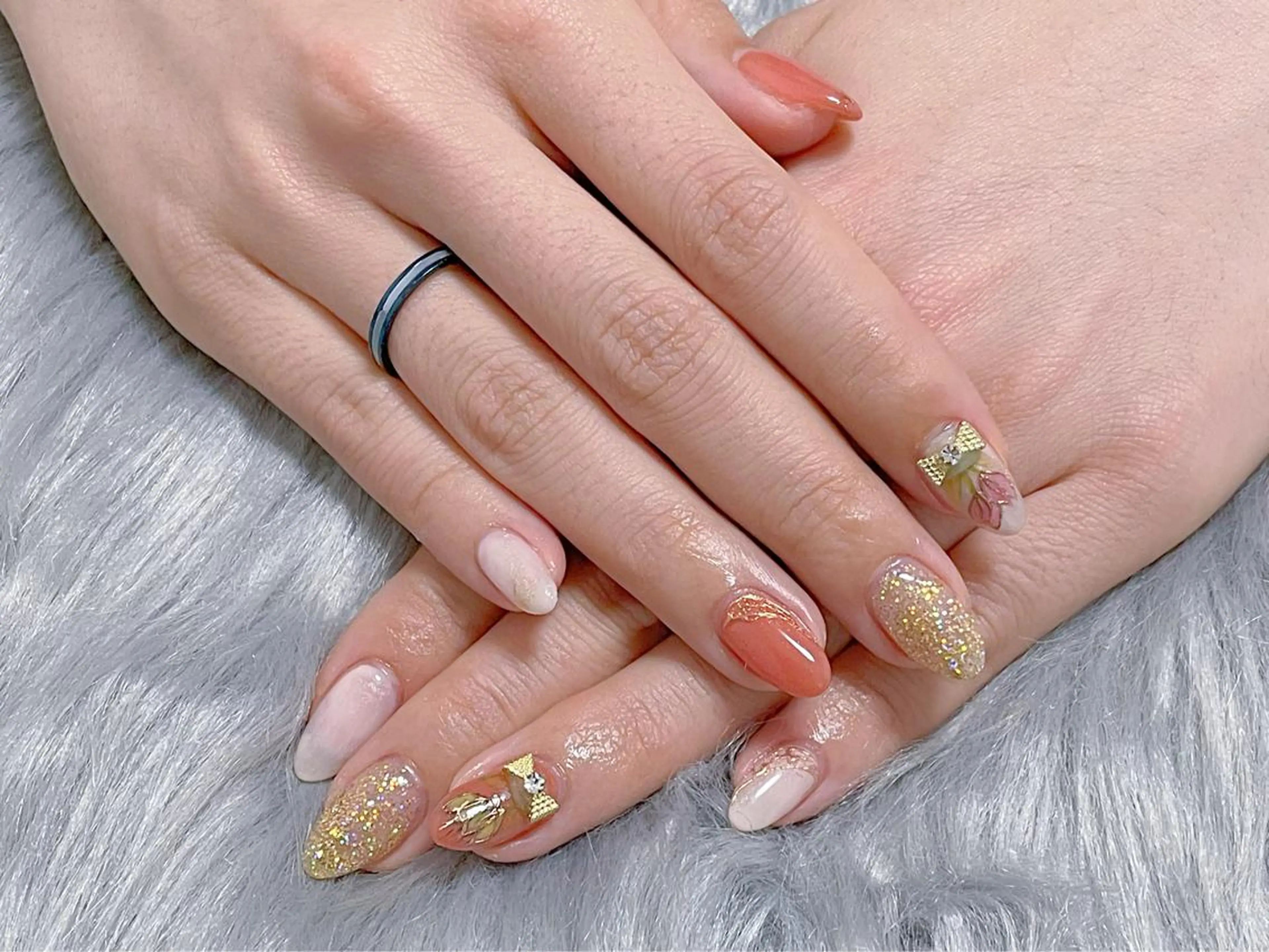ネイル アートネイル ジェルネイル ミラーネイル 持ち込み ニュアンスネイル Nina's nailのネイルデザイン