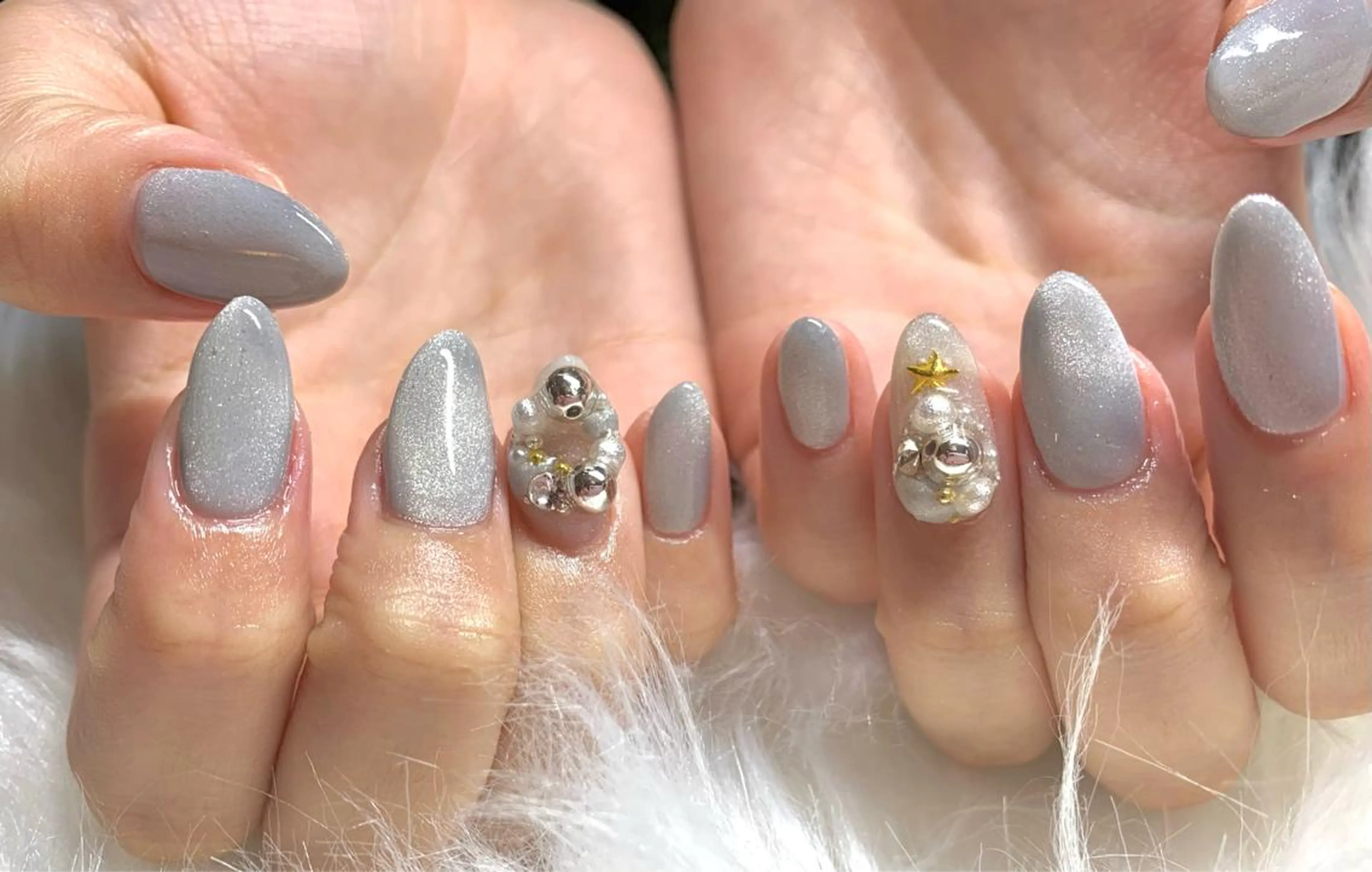 ネイル マグネットネイル 冬ネイル クリスマス aime 中崎町のネイルデザイン
