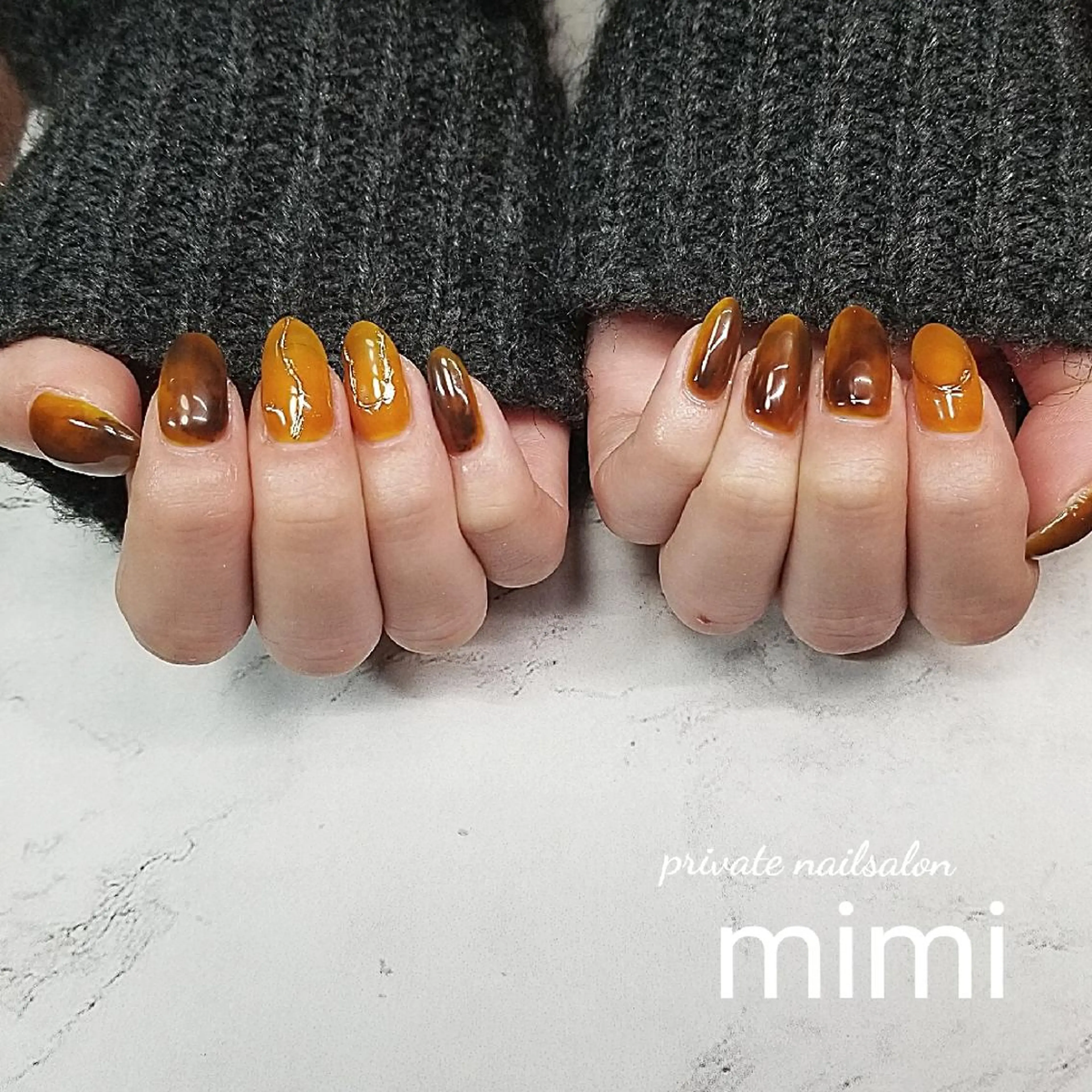 ネイル べっ甲ネイル ニュアンスネイル ハンドネイル 博多ネイル ｍｉｍｉのネイルデザイン