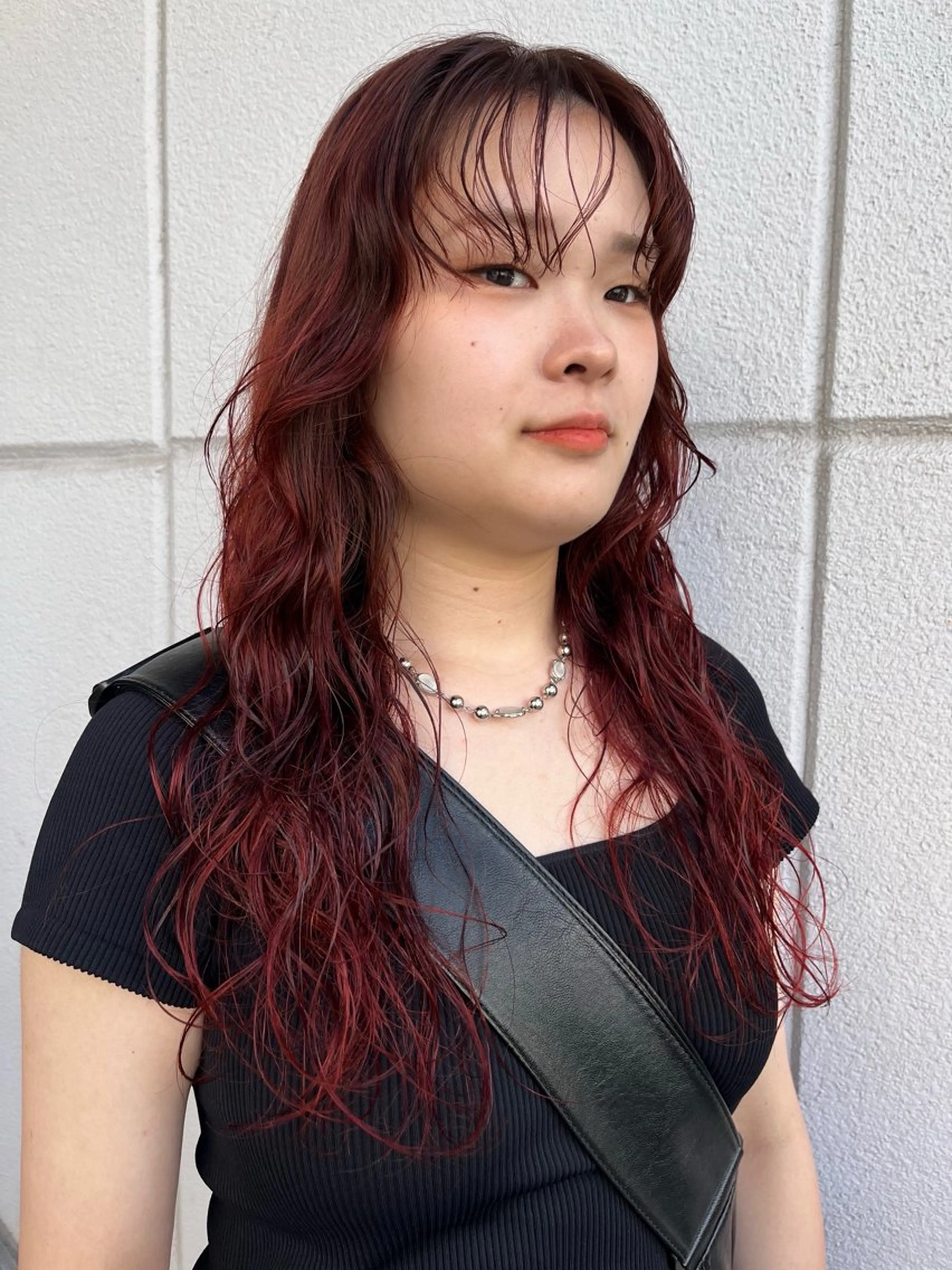 セミロング カラー パーマ ヘアカラー レイヤーカット/韓国 ヘア/ honokaのヘアスタイル