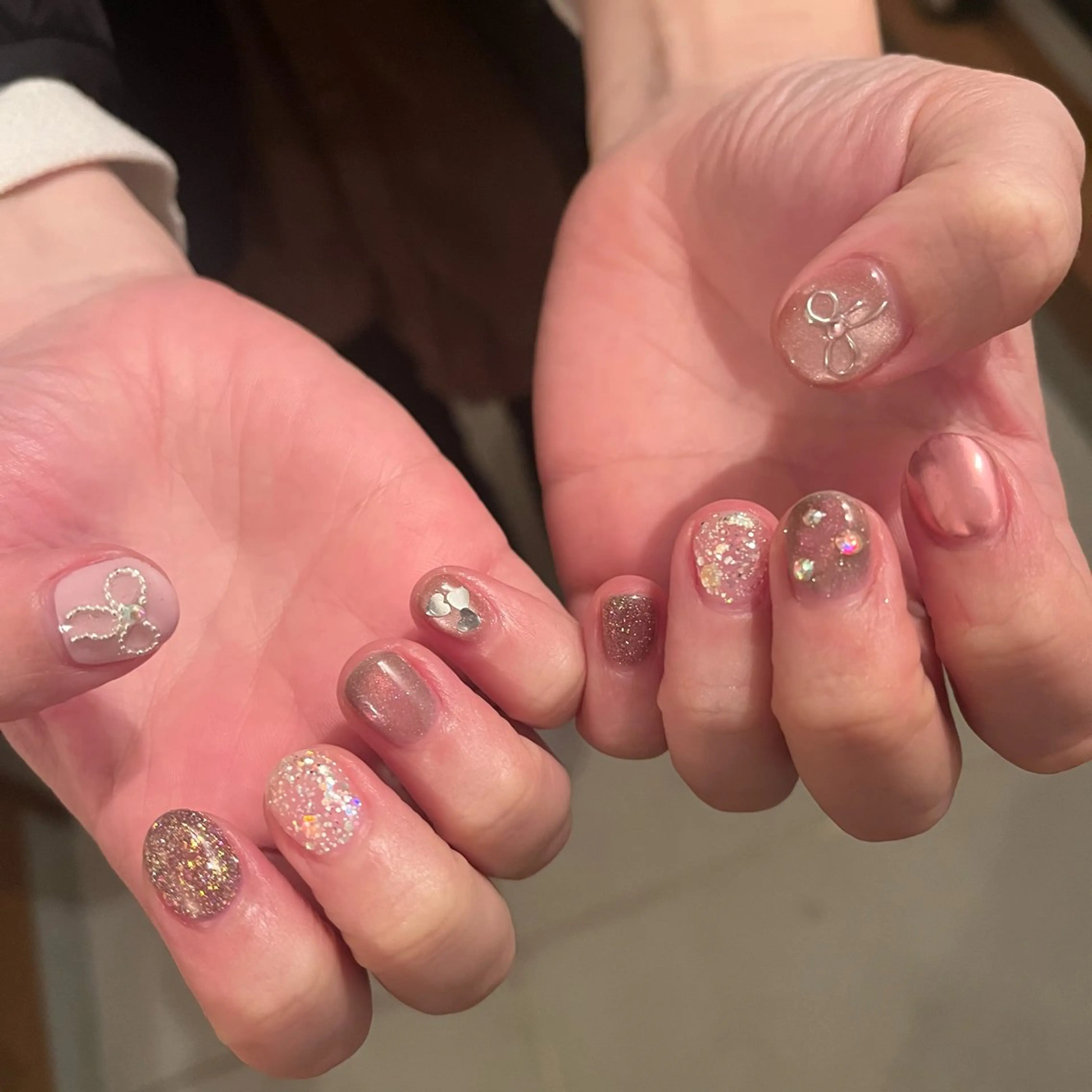 ネイル キラキラネイル ピンク K Aのネイルデザイン
