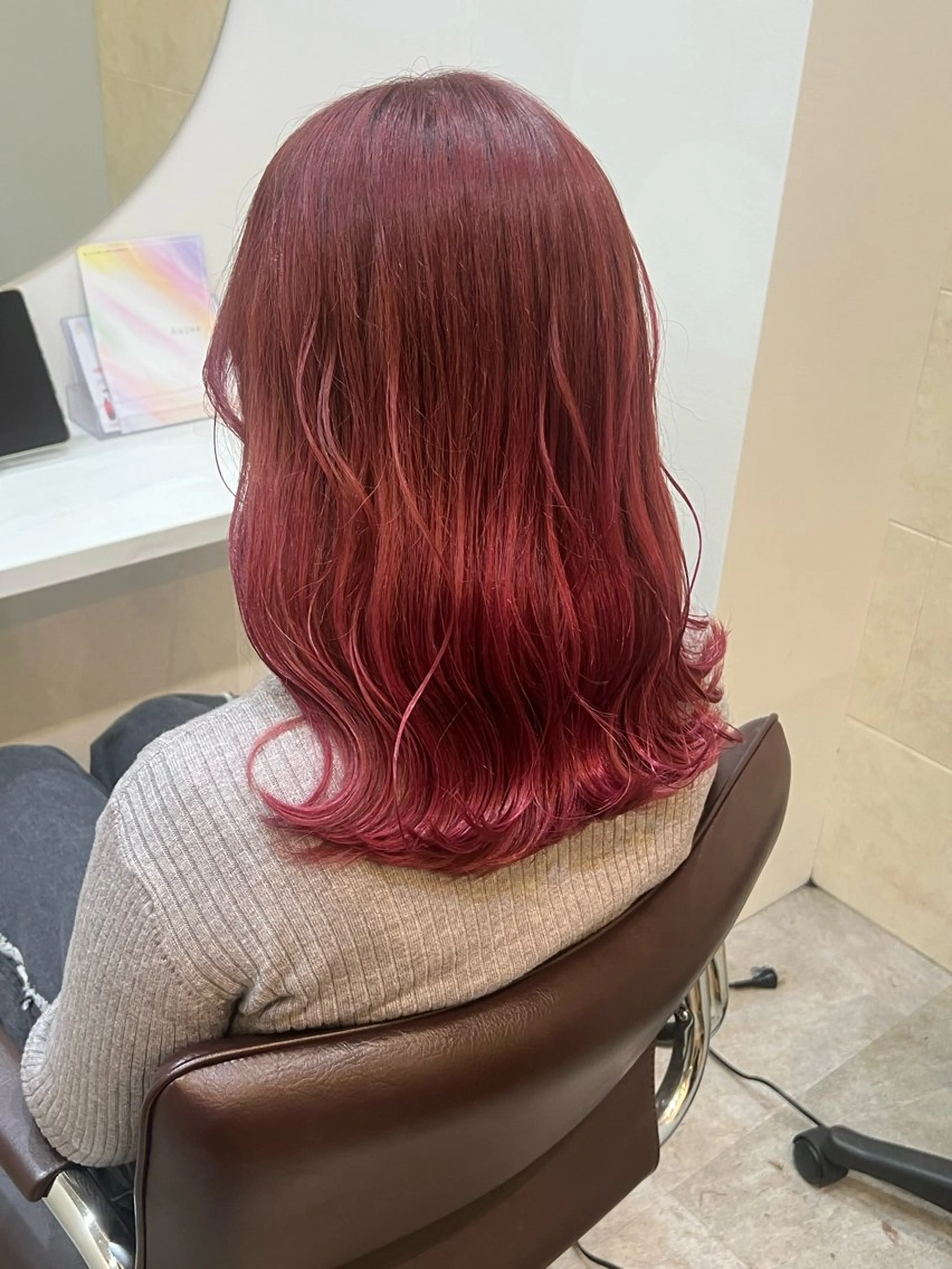 ミディアム カラー ヘアカラー 全席個室　暖色カラー Zina松園優香🌸のヘアスタイル