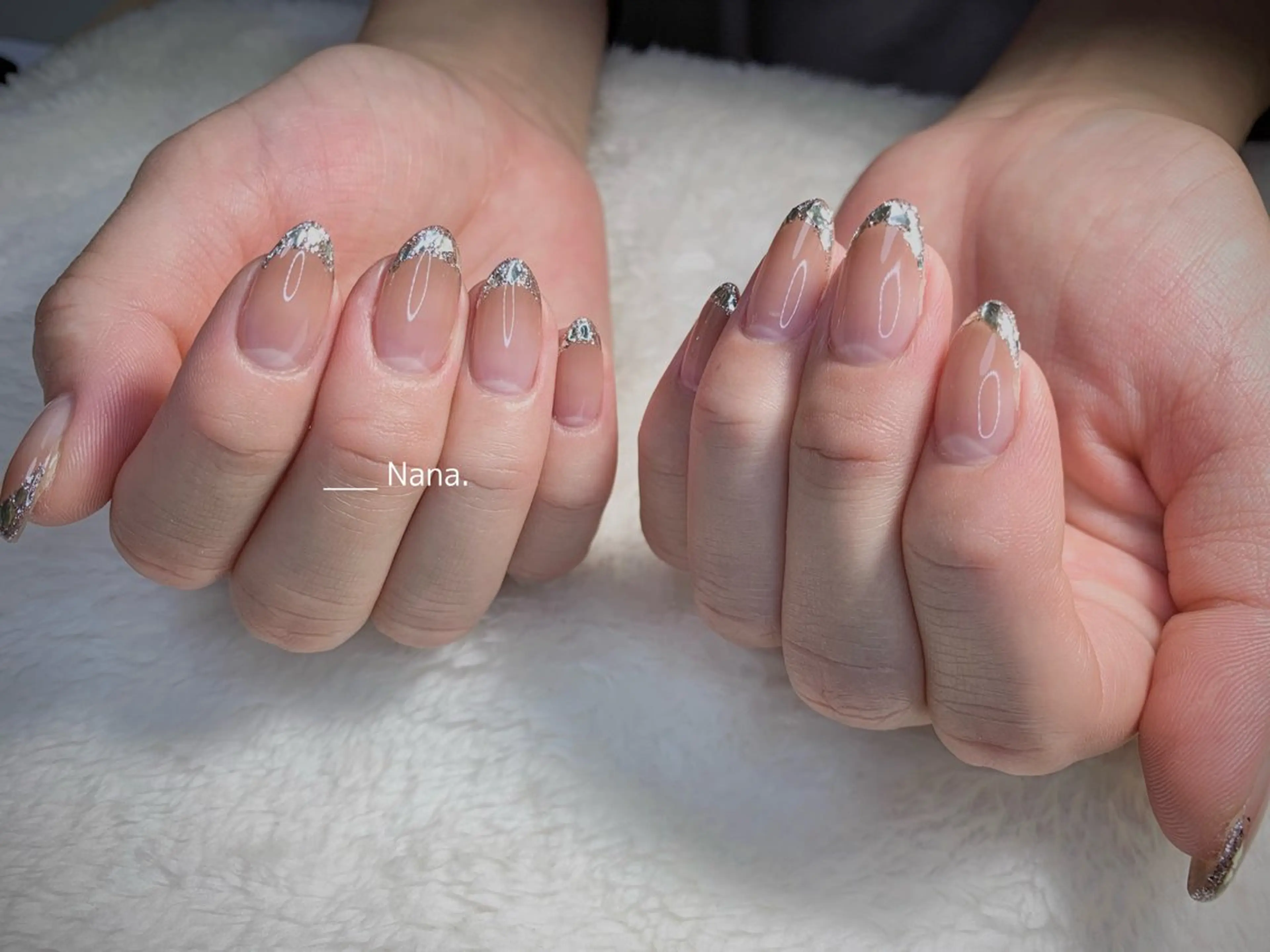 ネイル フレンチネイル ガラスフレンチ ワンホンネイル salon Nana所属・Iwata Mikiのネイルデザイン