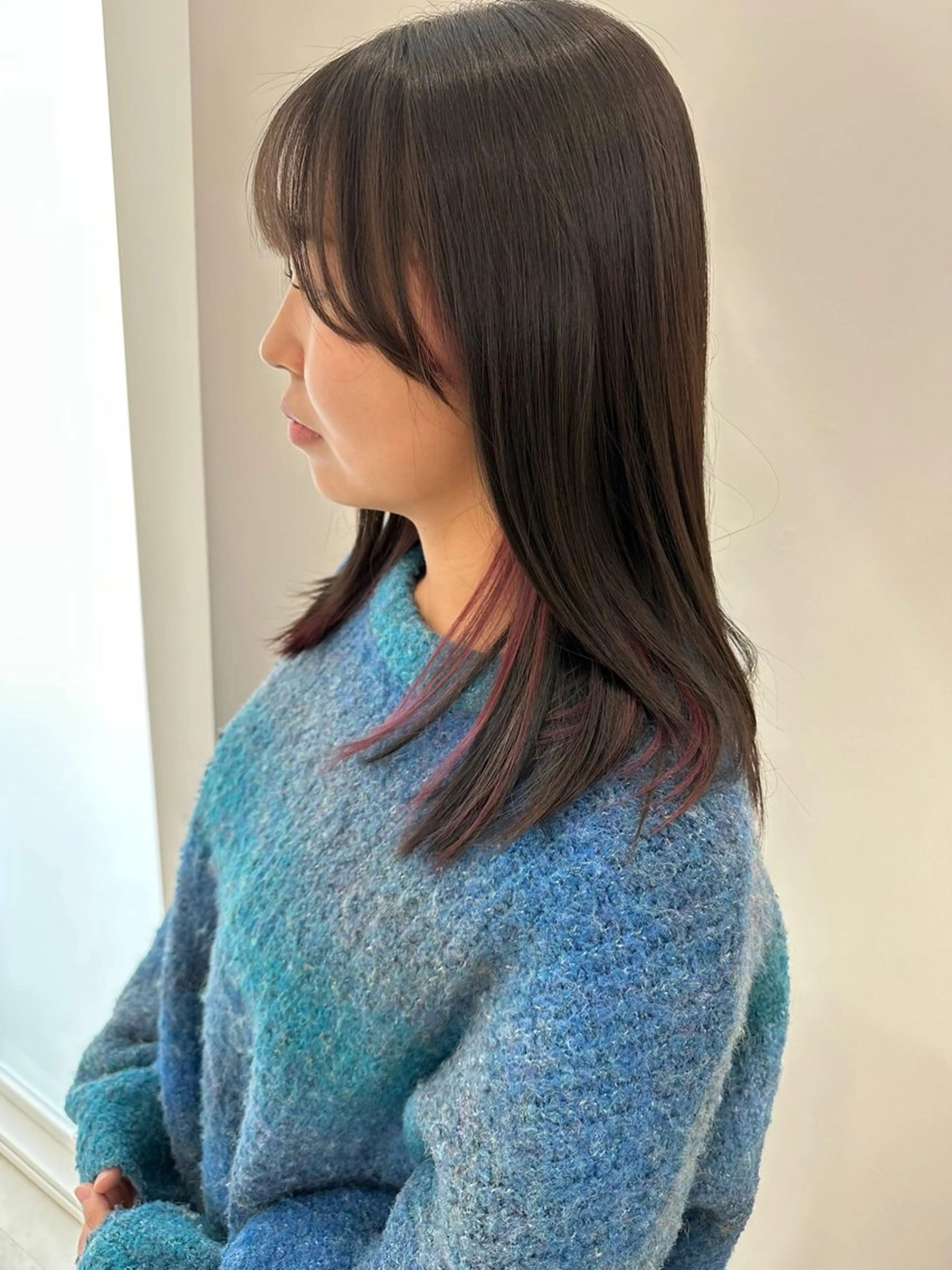 セミロング カラー ヘアカラー レイヤー/ナチュラル 💐nao.のヘアスタイル