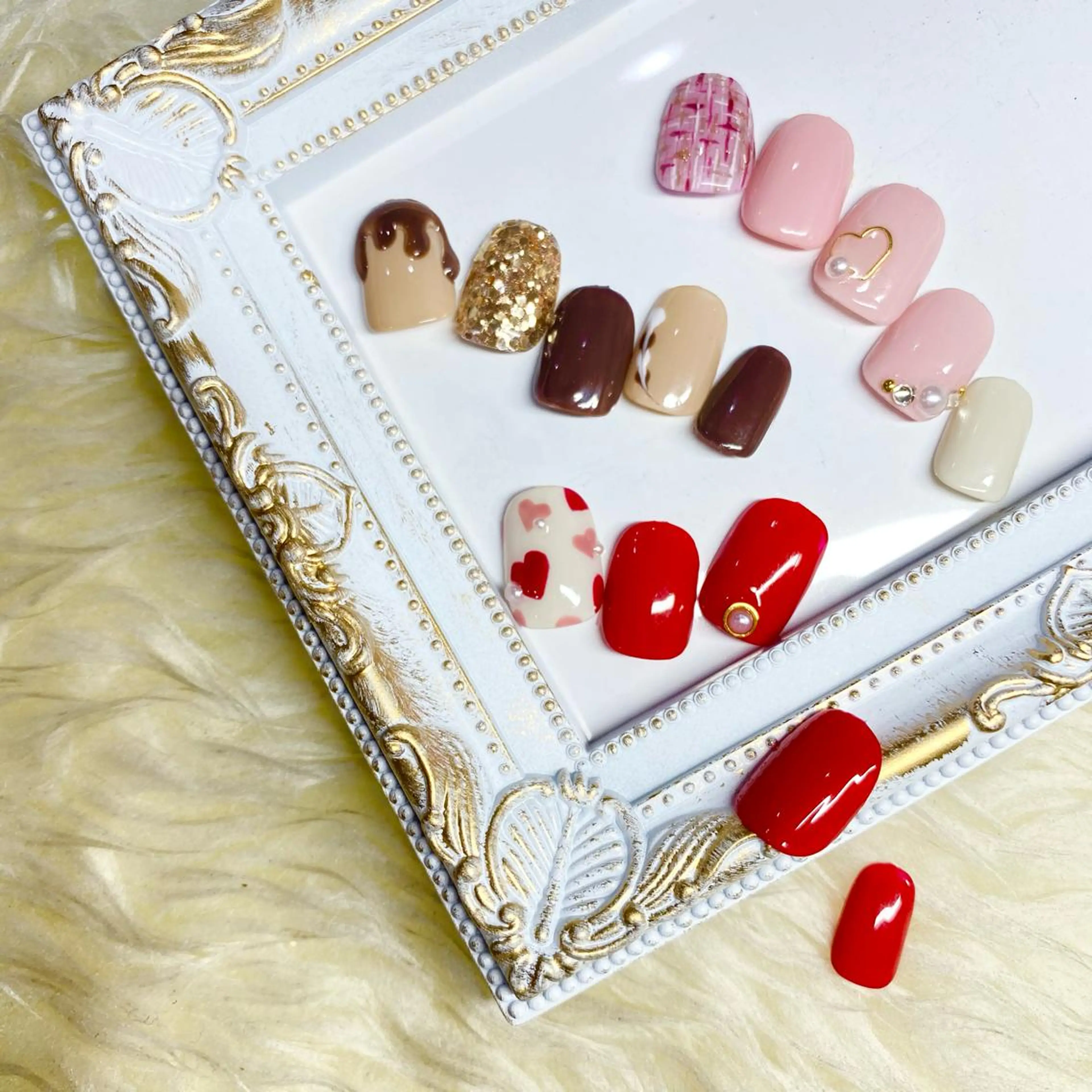 ネイル バレンタイン ハンドネイル Nail&eye Belire 新宿のネイルデザイン