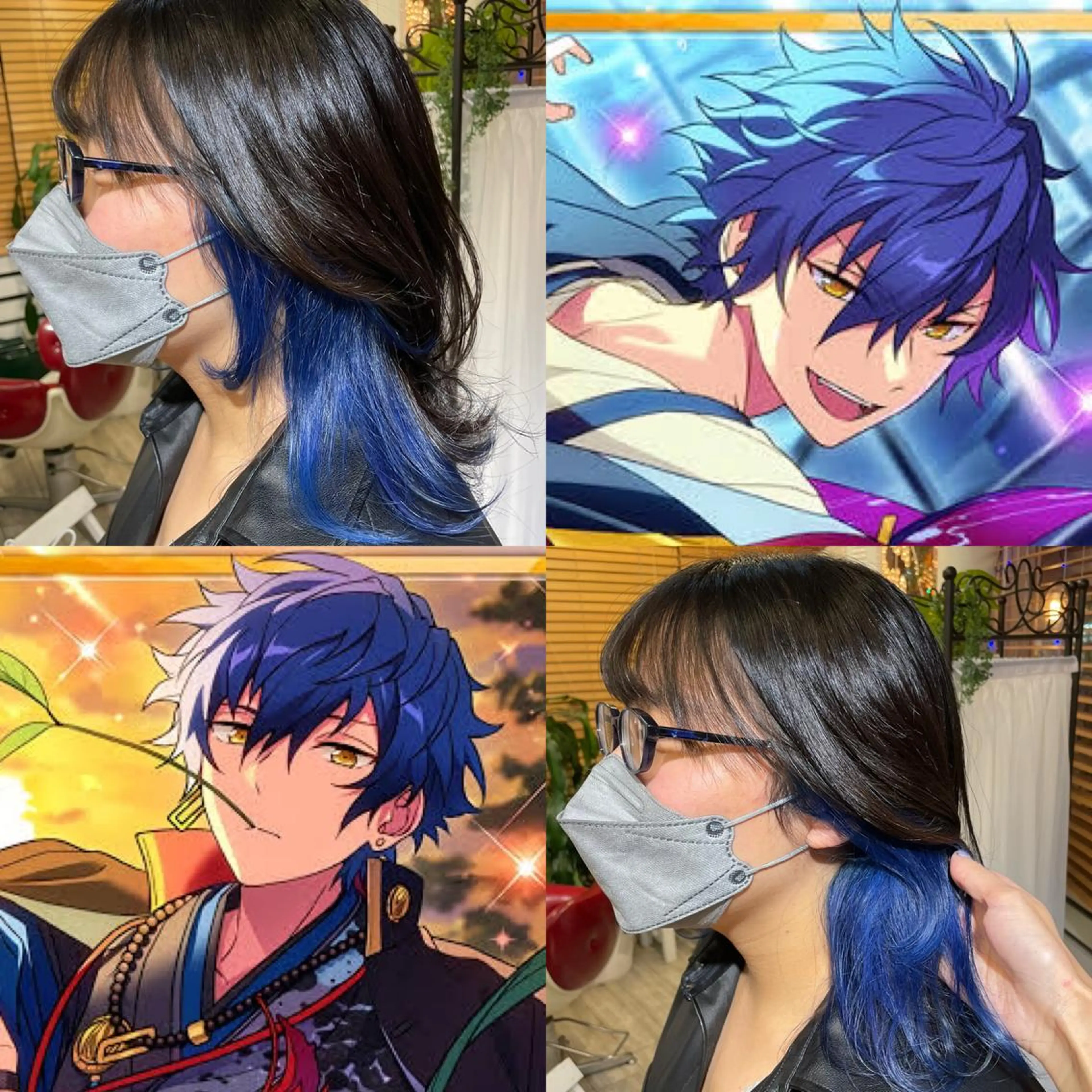 ミディアム カラー ブリーチ ケアブリーチ ダブルカラー インナーカラー インナーカラー/推し ウルフ/アニメカラーのヘアスタイル