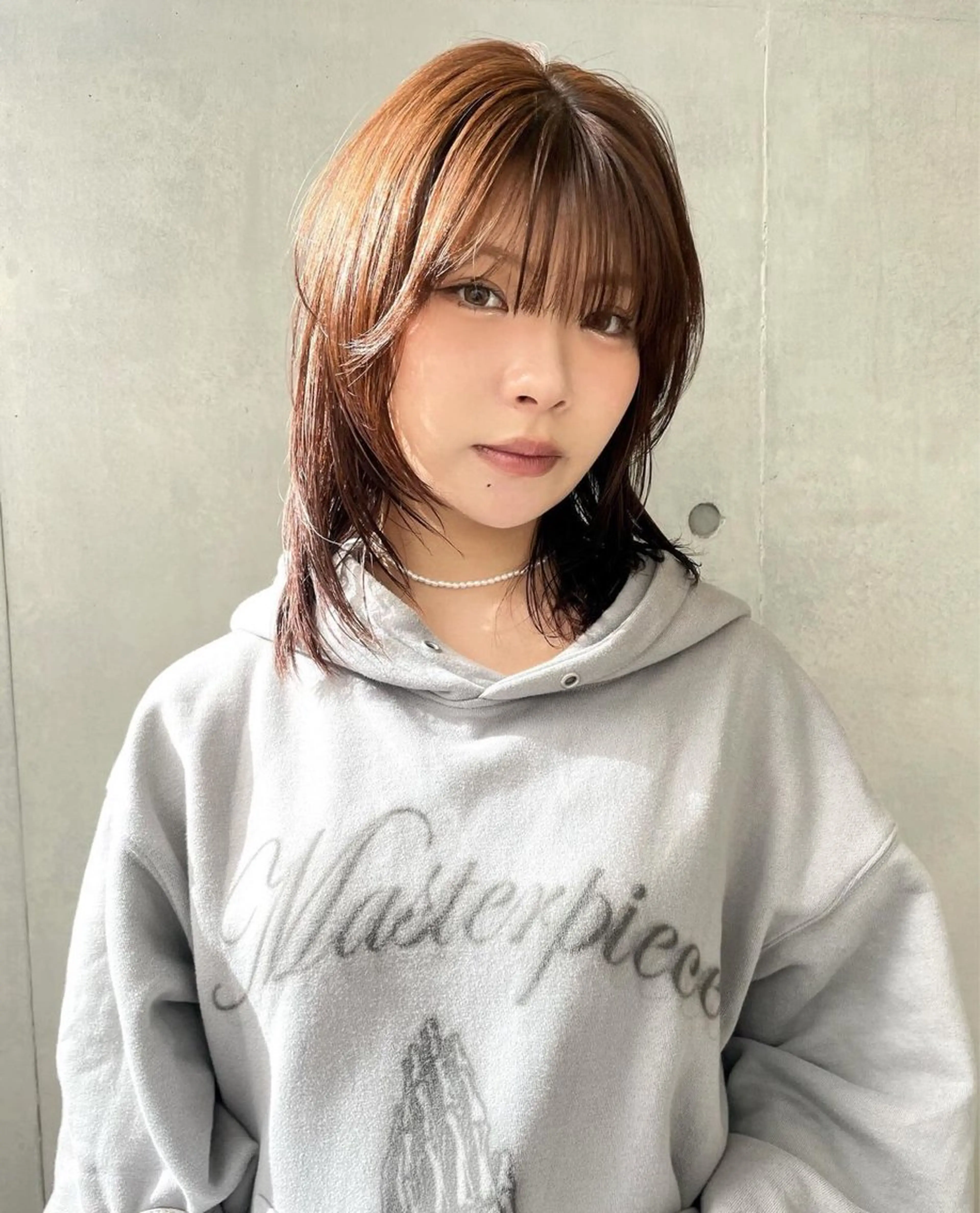 セミロング カラー 🎀優姫 🎀  韓国レイヤーのヘアスタイル