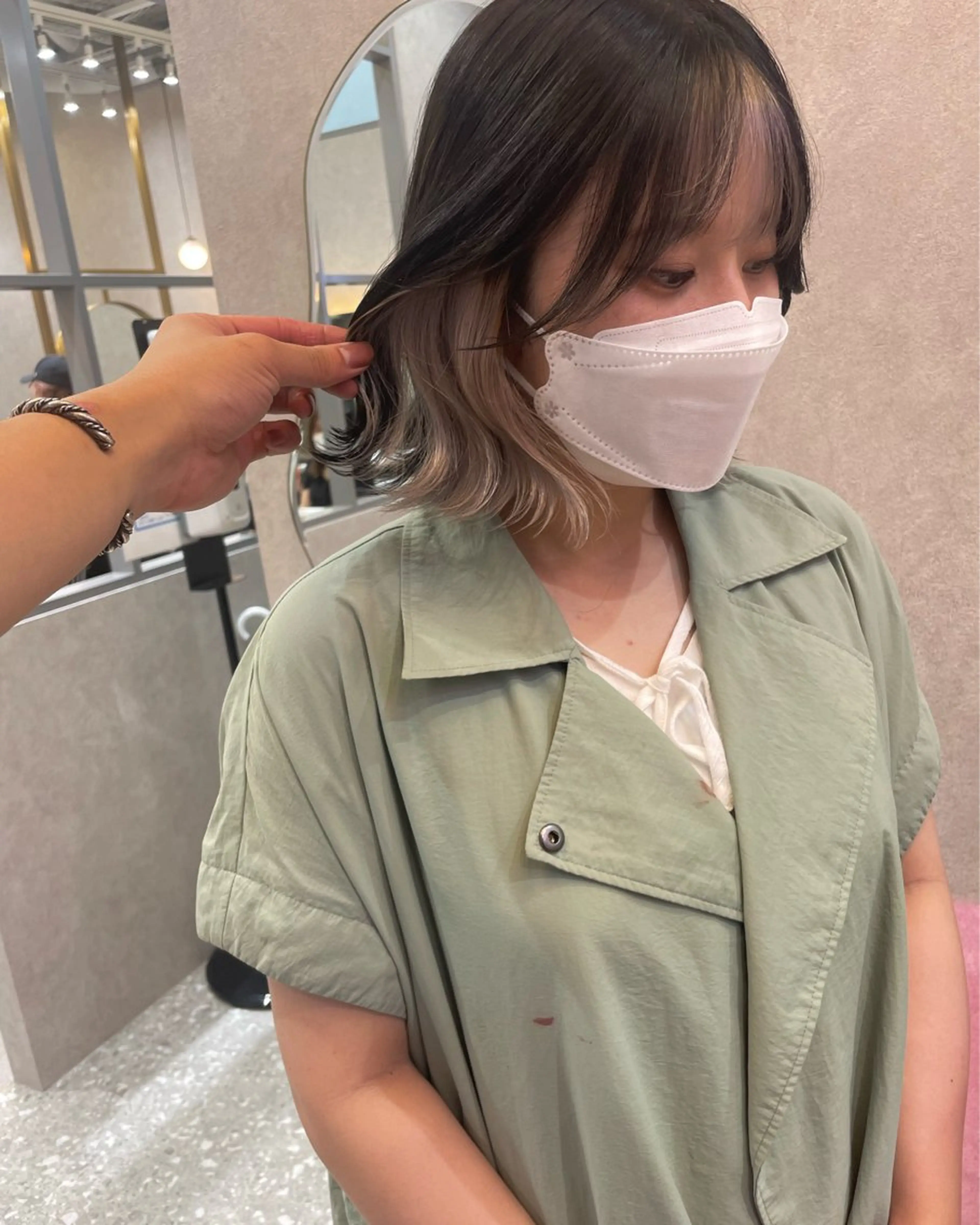 ミディアム カラー インナーカラー ボブ ヘアカラー トリートメント Hiroki 韓国ヘア🇰🇷のヘアスタイル