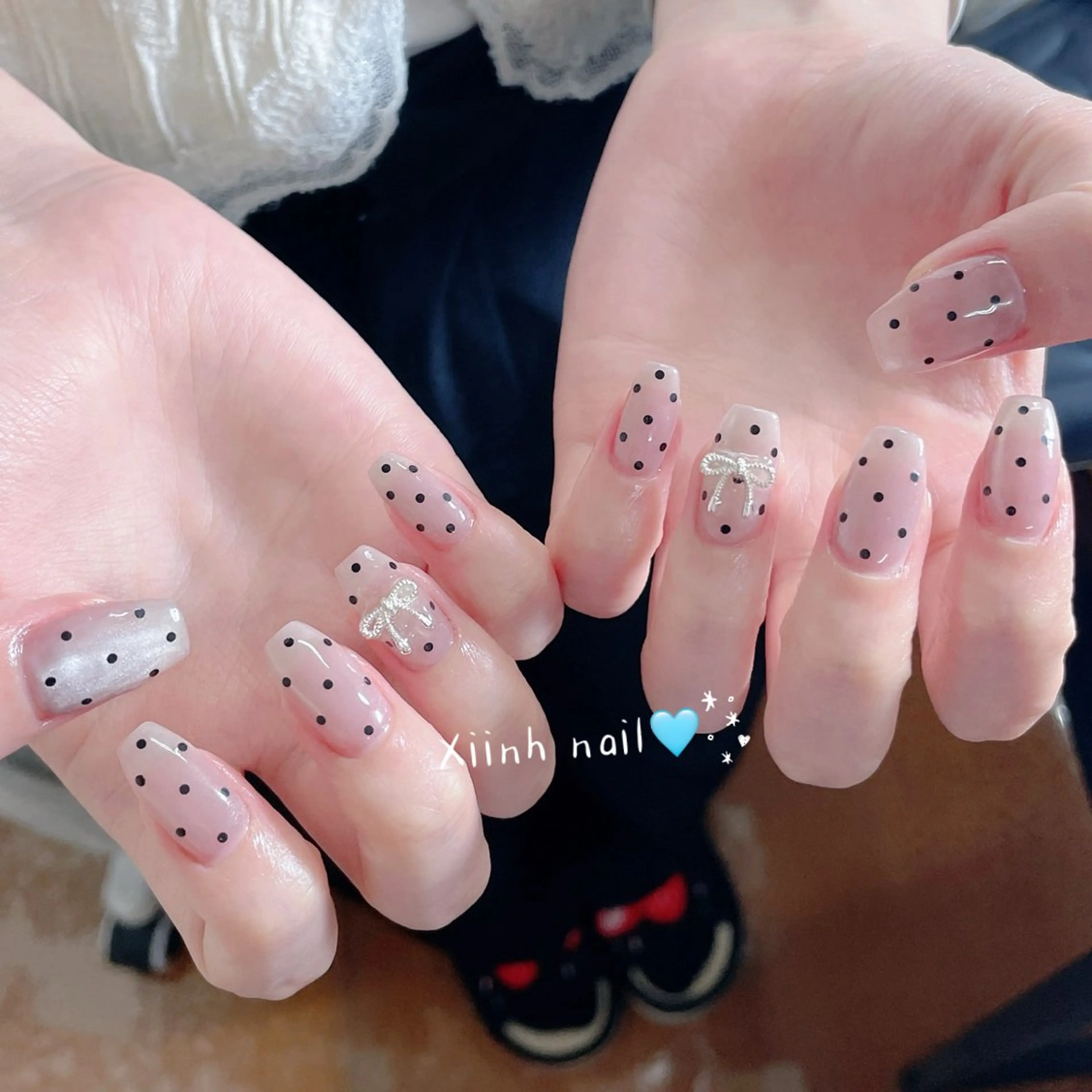 ネイル チークネイル 桜ネイル 長さ出し フットネイル ジェルネイル ハンドネイル XIINH NAIL SALONのネイルデザイン