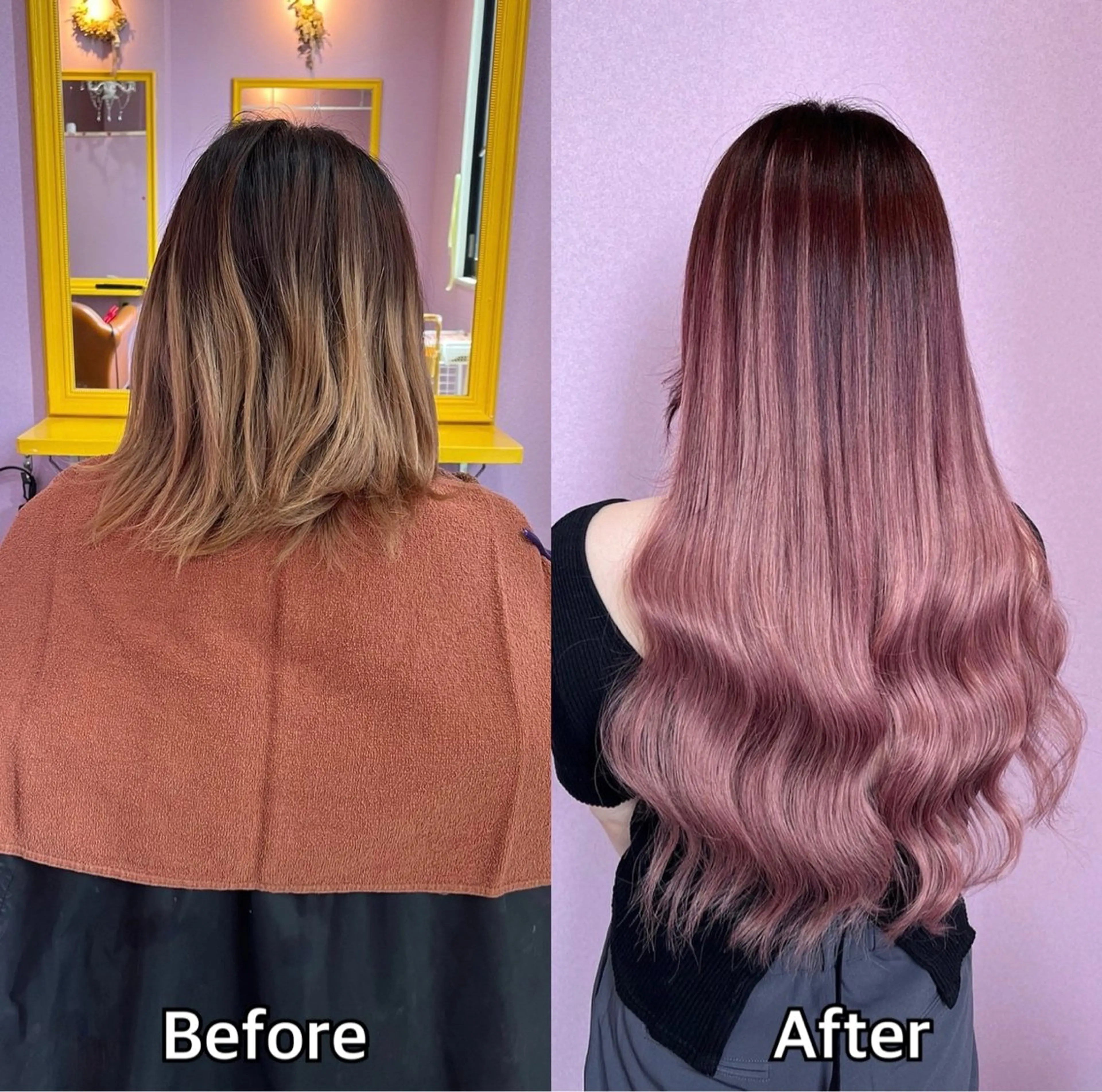 ロング シール＋ちび編み込み エクステ梅田🐨のヘアスタイル