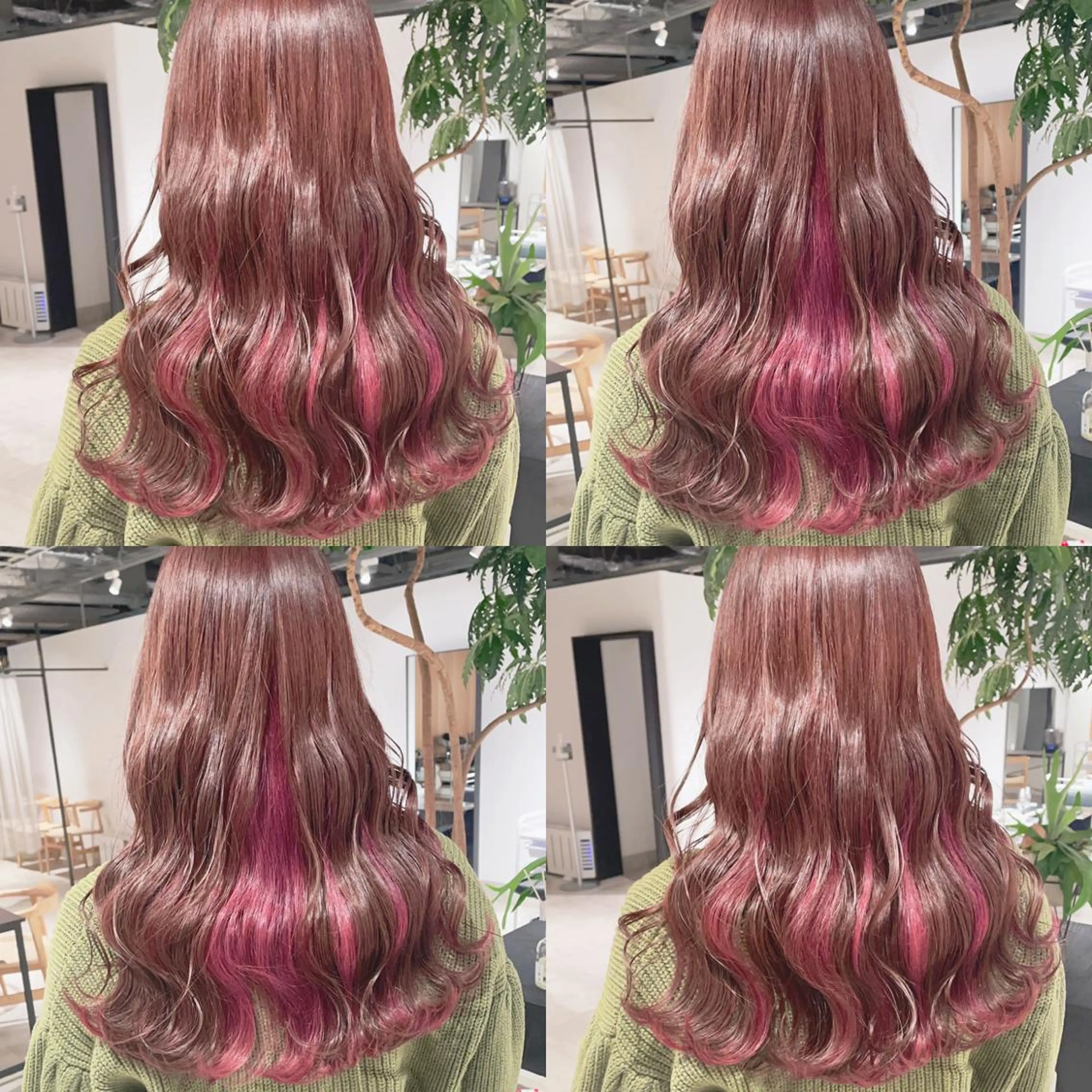 カラー ブラウンカラー カシス ピンクカラー ヘアカラー トリートメント 渋谷:インナーカラー ／🍒エリカ🍒のヘアスタイル