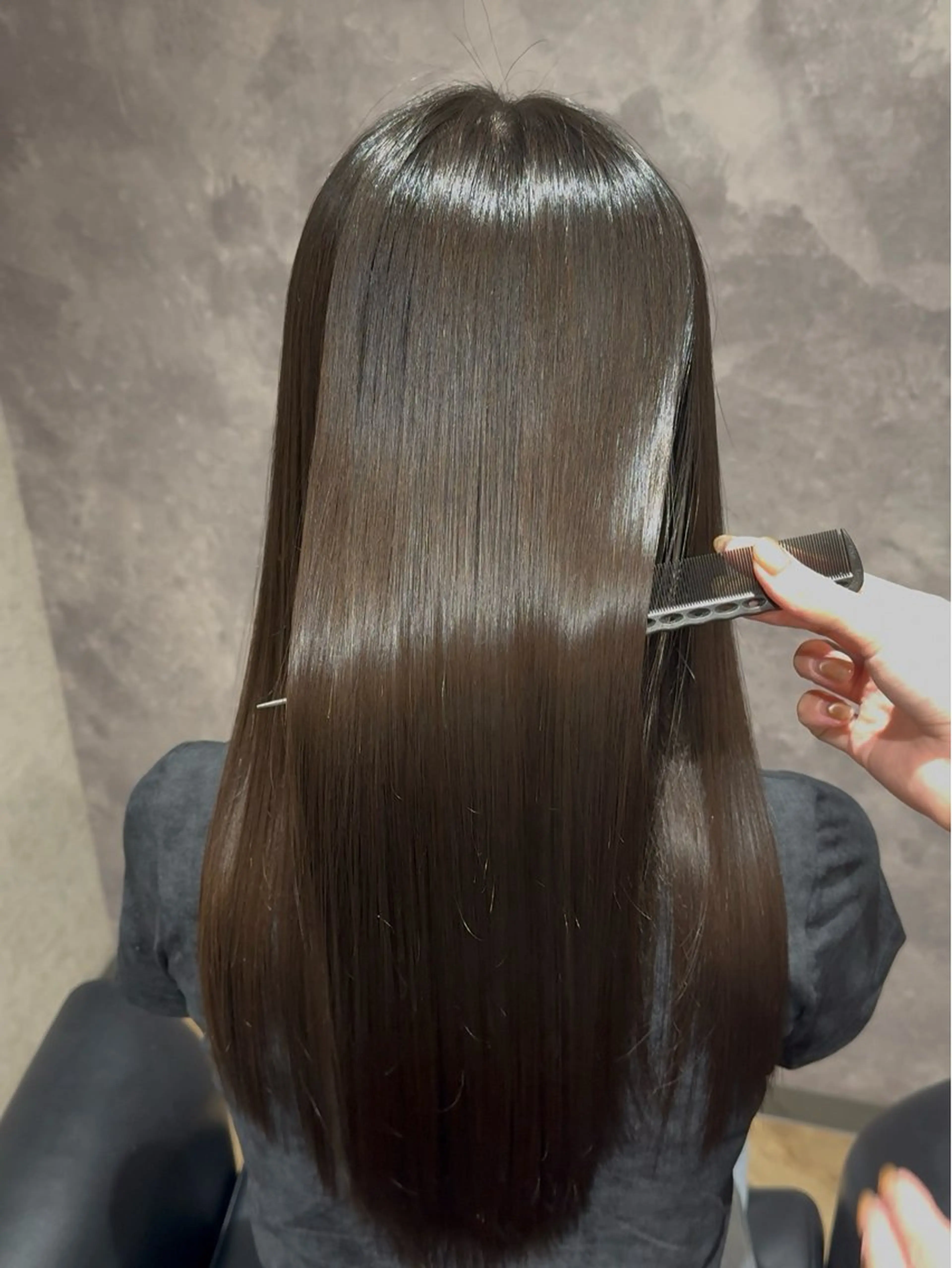 ロング 縮毛矯正 縮毛矯正 阪急箕面駅 ショートモデル募集のヘアスタイル