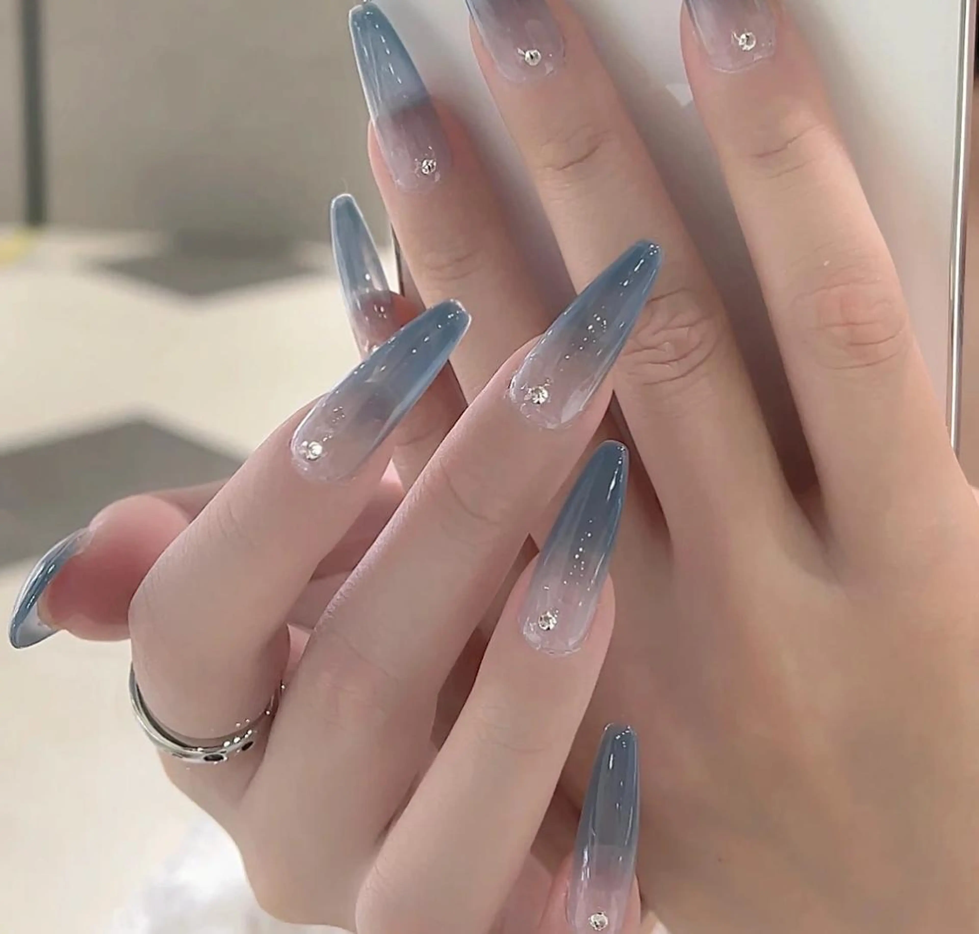 ネイル アートネイル 長さ出し ネイルチップ Queens テイのネイルデザイン