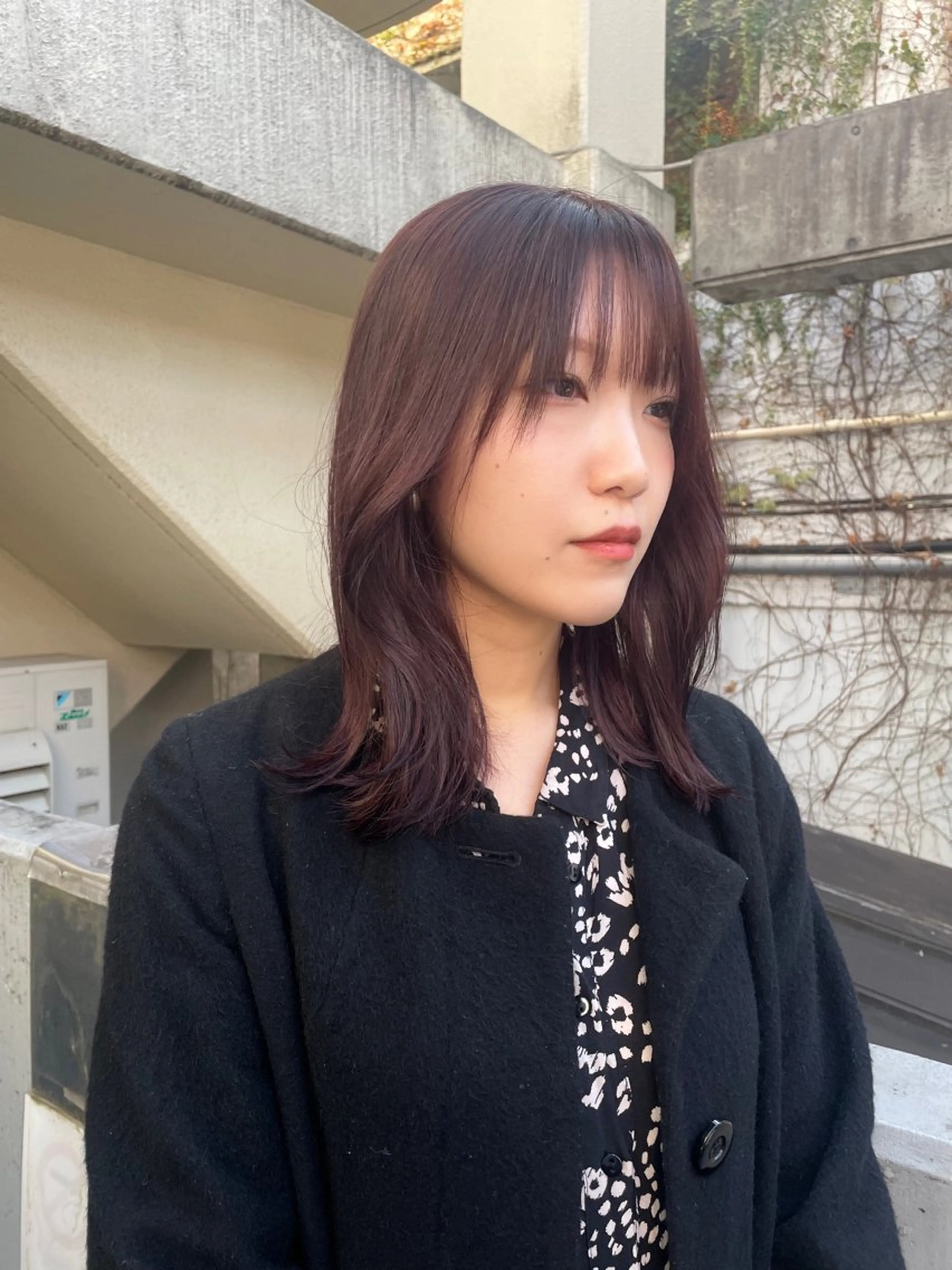 ミディアム ヘアカラー トリートメント mei｜顔まわり ×透明感カラーのヘアスタイル