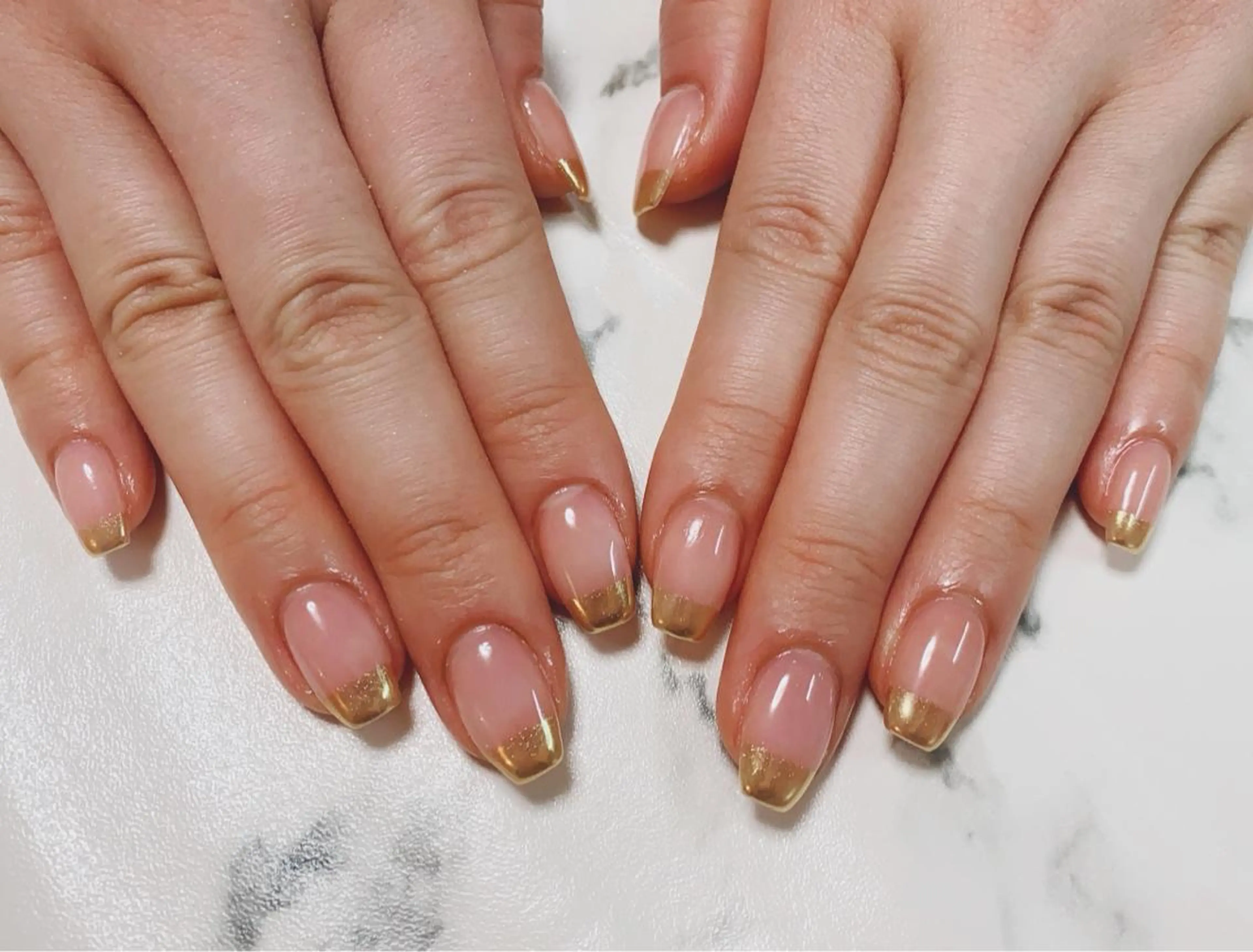 ロング カラー ネイル フレンチネイル ミラーネイル Q Free nailsのネイルデザイン