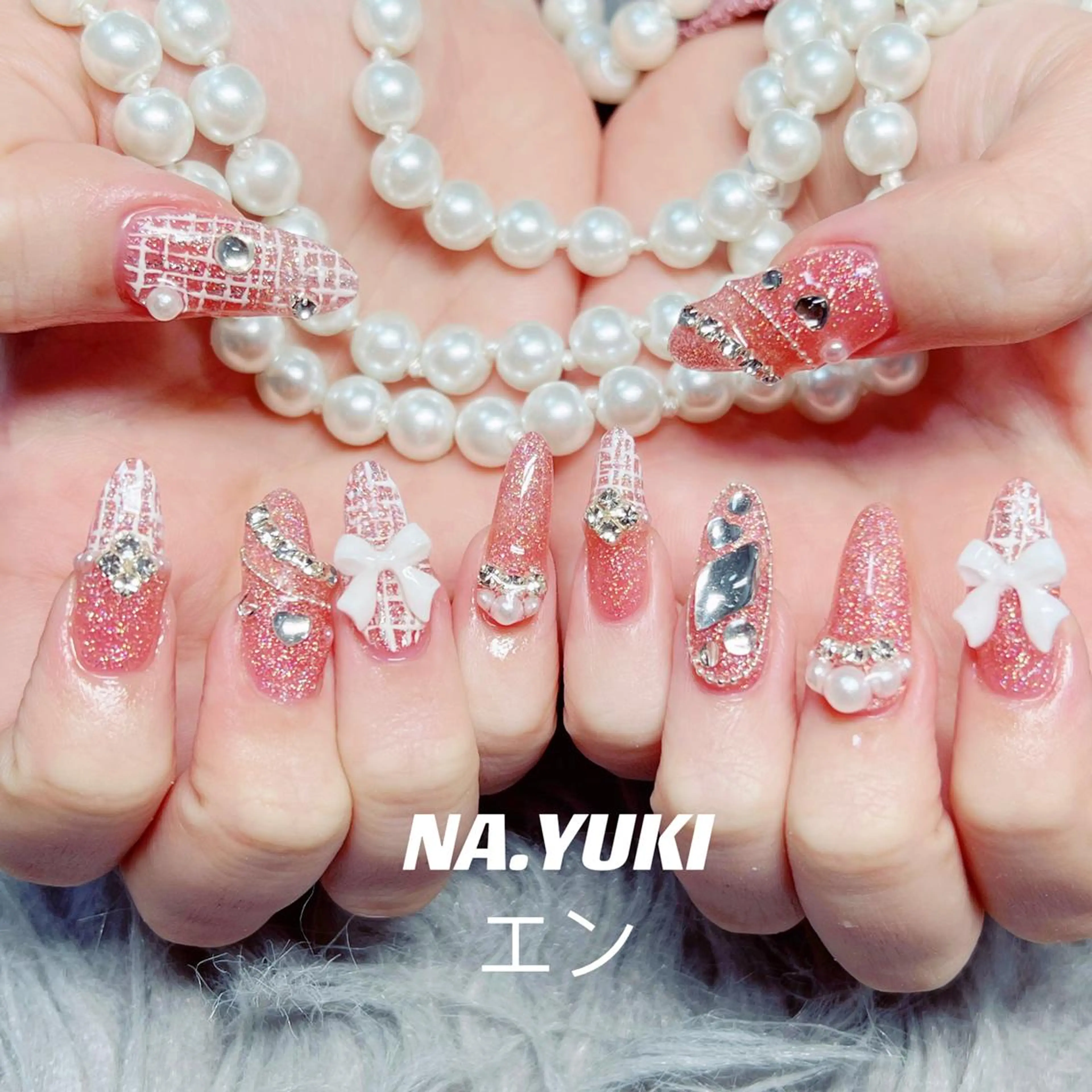 ネイル ロング ハンドネイル 🎀 moo～ 🎀のネイルデザイン